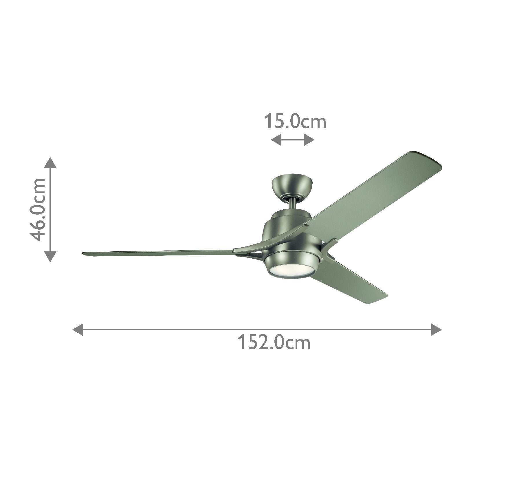 Zeus - 60in / 152cm Fan - Brushed Nickel and White