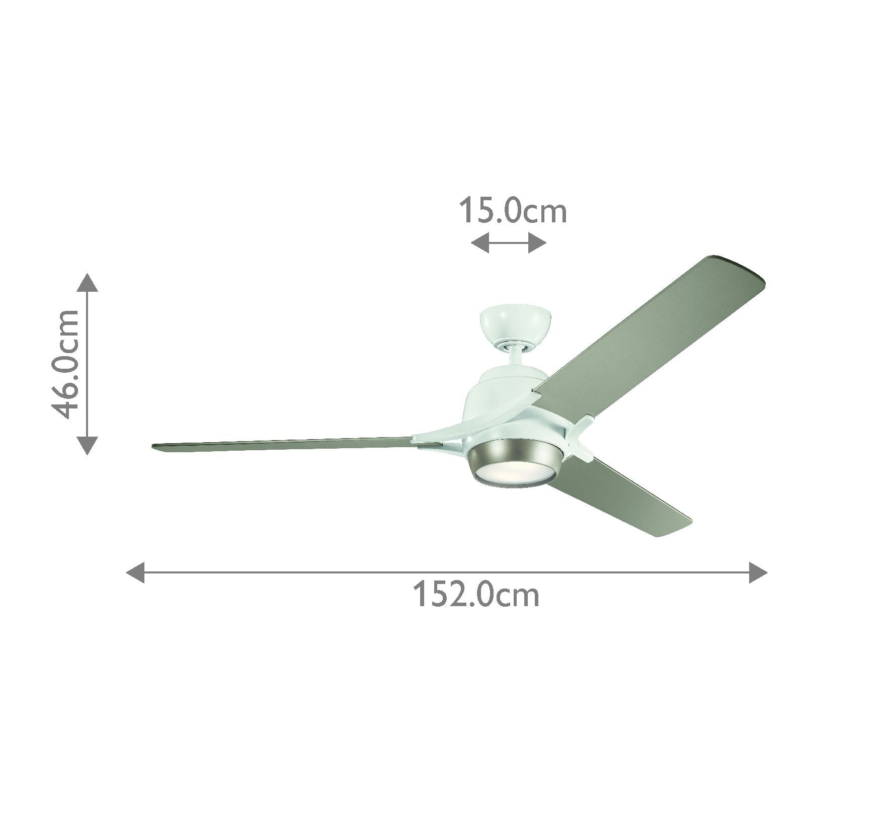 Zeus - 60in / 152cm Fan - Brushed Nickel and White