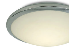 Kochi LED Flush Ceiling Light, Polished Chrome Trim With Opal Glass