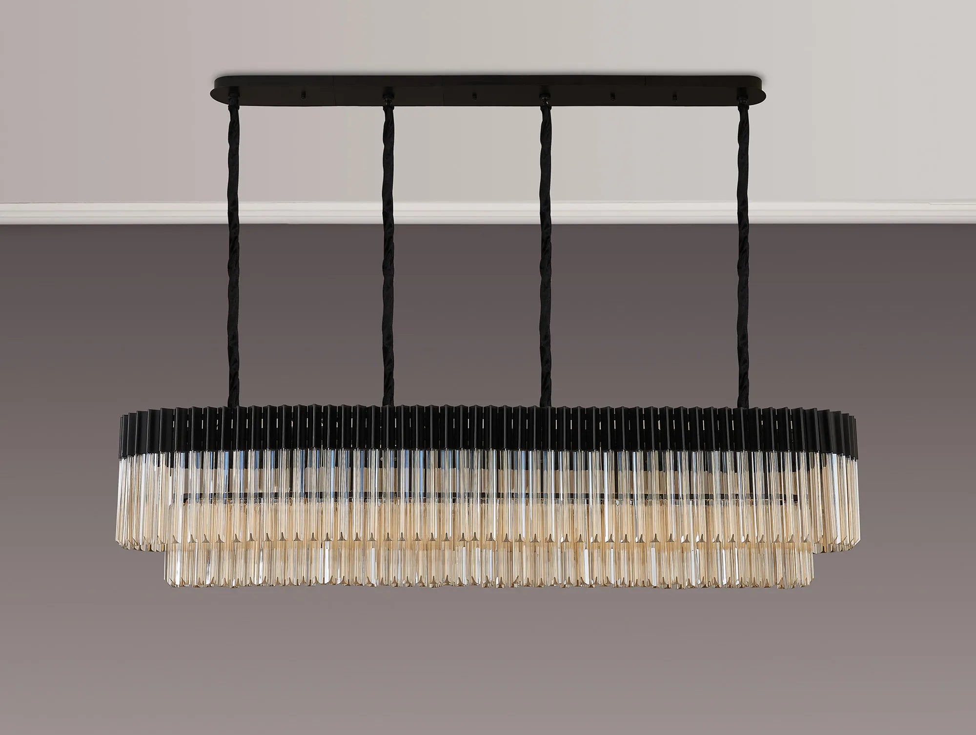 Georgia Linear Pendant, 9/10/ 13/16 Light E14- Matt Black/Brass/Polished Nickel