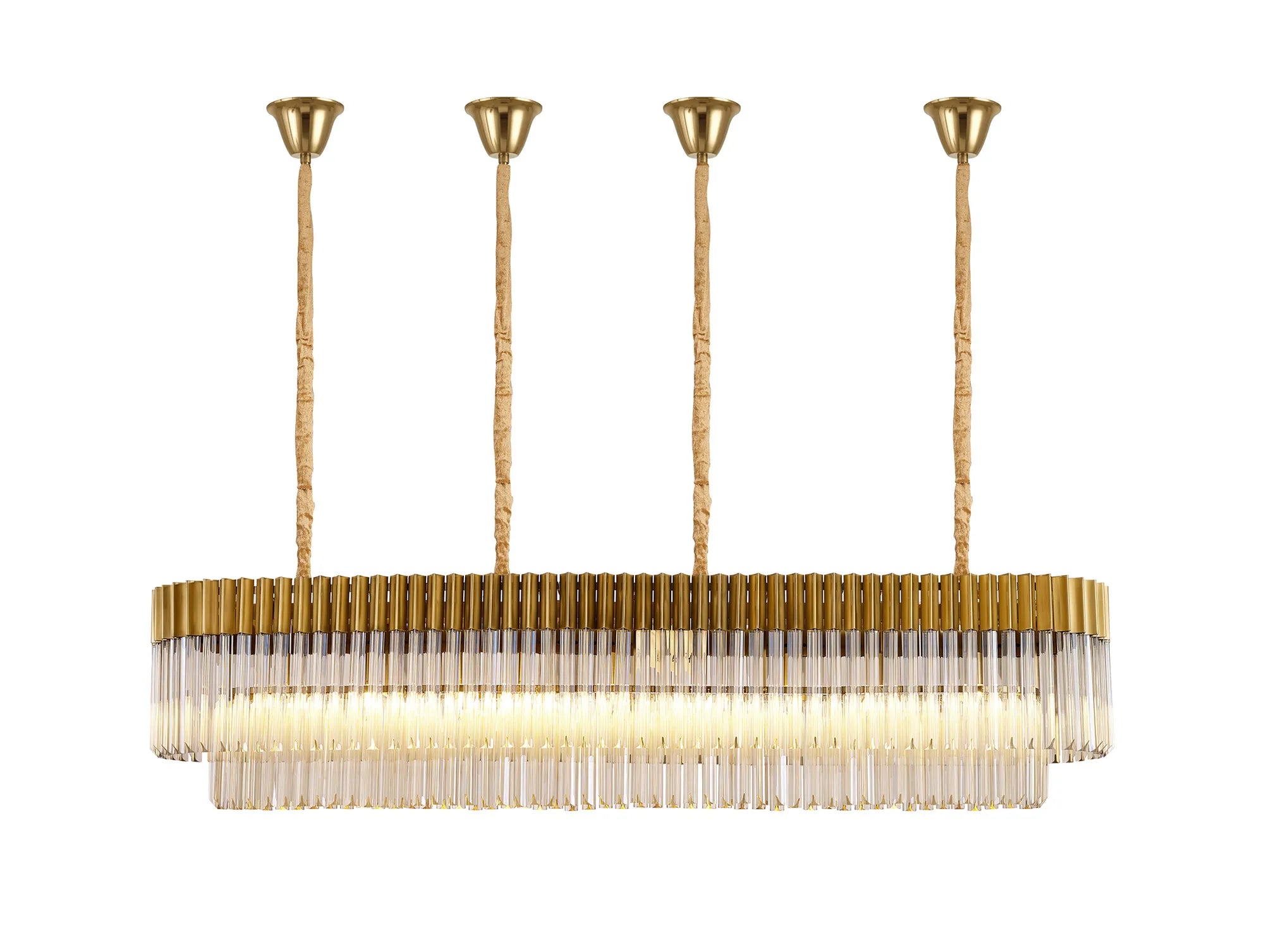 Georgia Bell Cup Linear Pendant, 9/10/ 13/16 Light E14- Matt Black/Brass/Polished Nickel