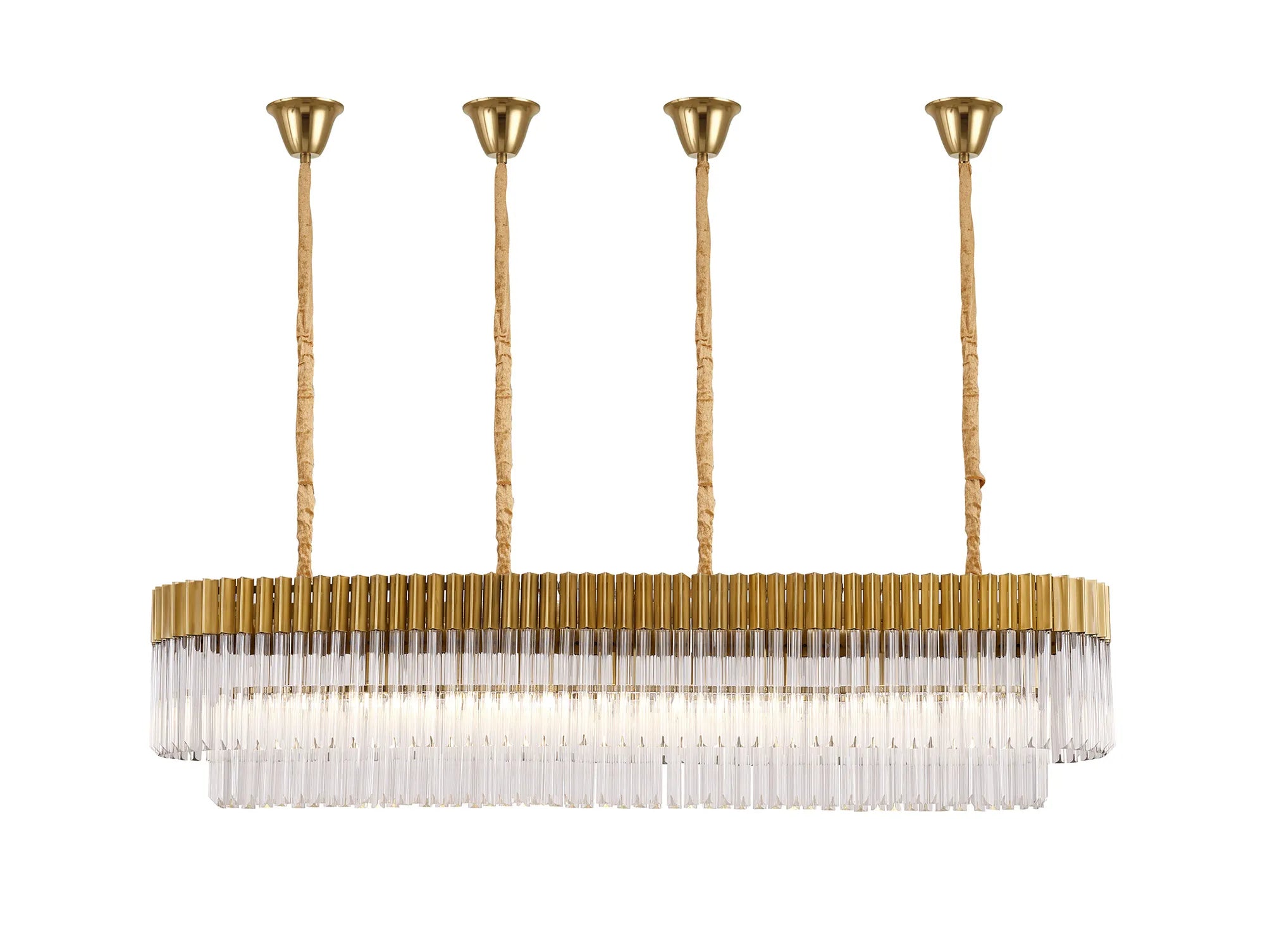 Georgia Bell Cup Linear Pendant, 9/10/ 13/16 Light E14- Matt Black/Brass/Polished Nickel
