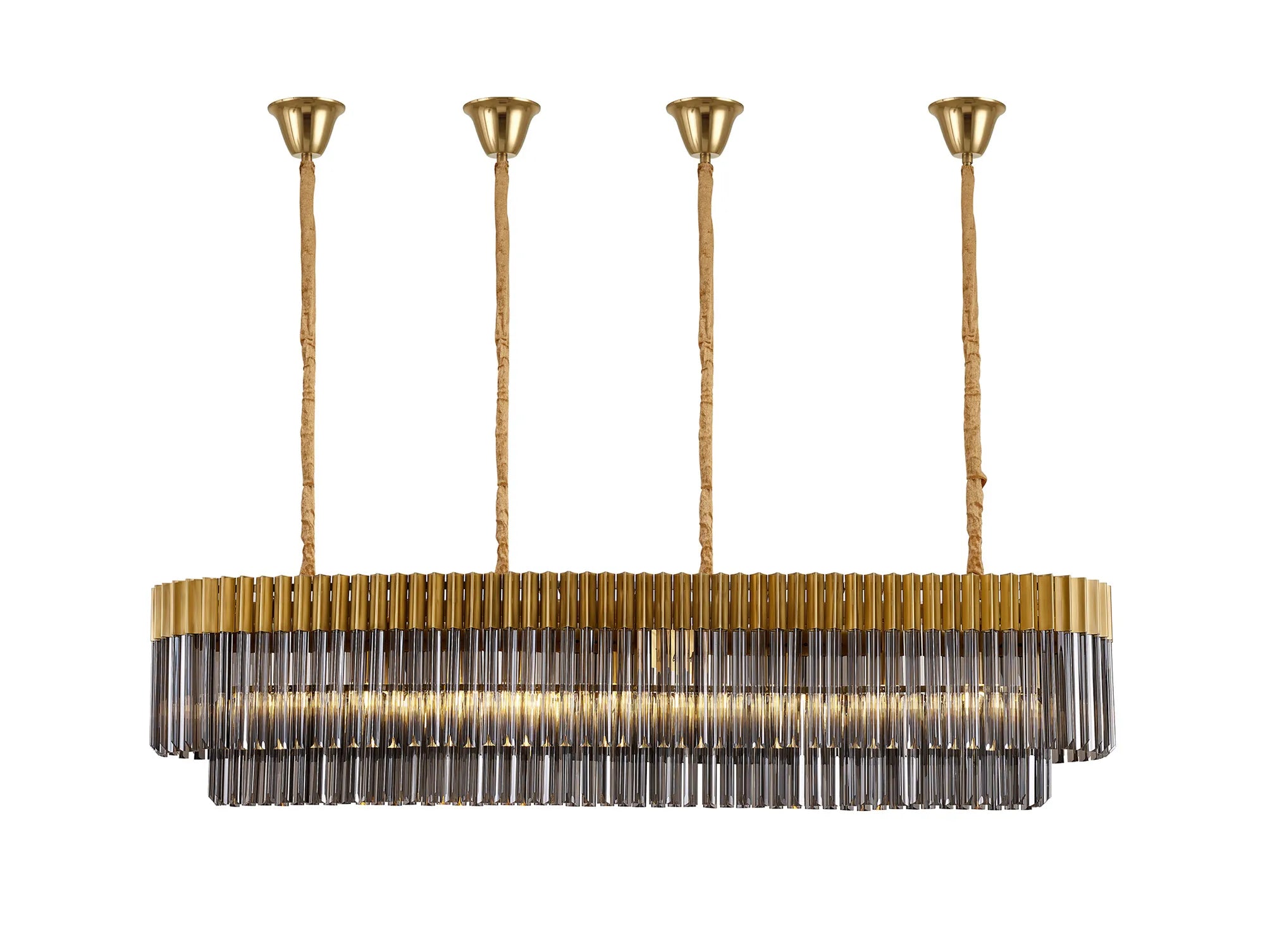 Georgia Bell Cup Linear Pendant, 9/10/ 13/16 Light E14- Matt Black/Brass/Polished Nickel