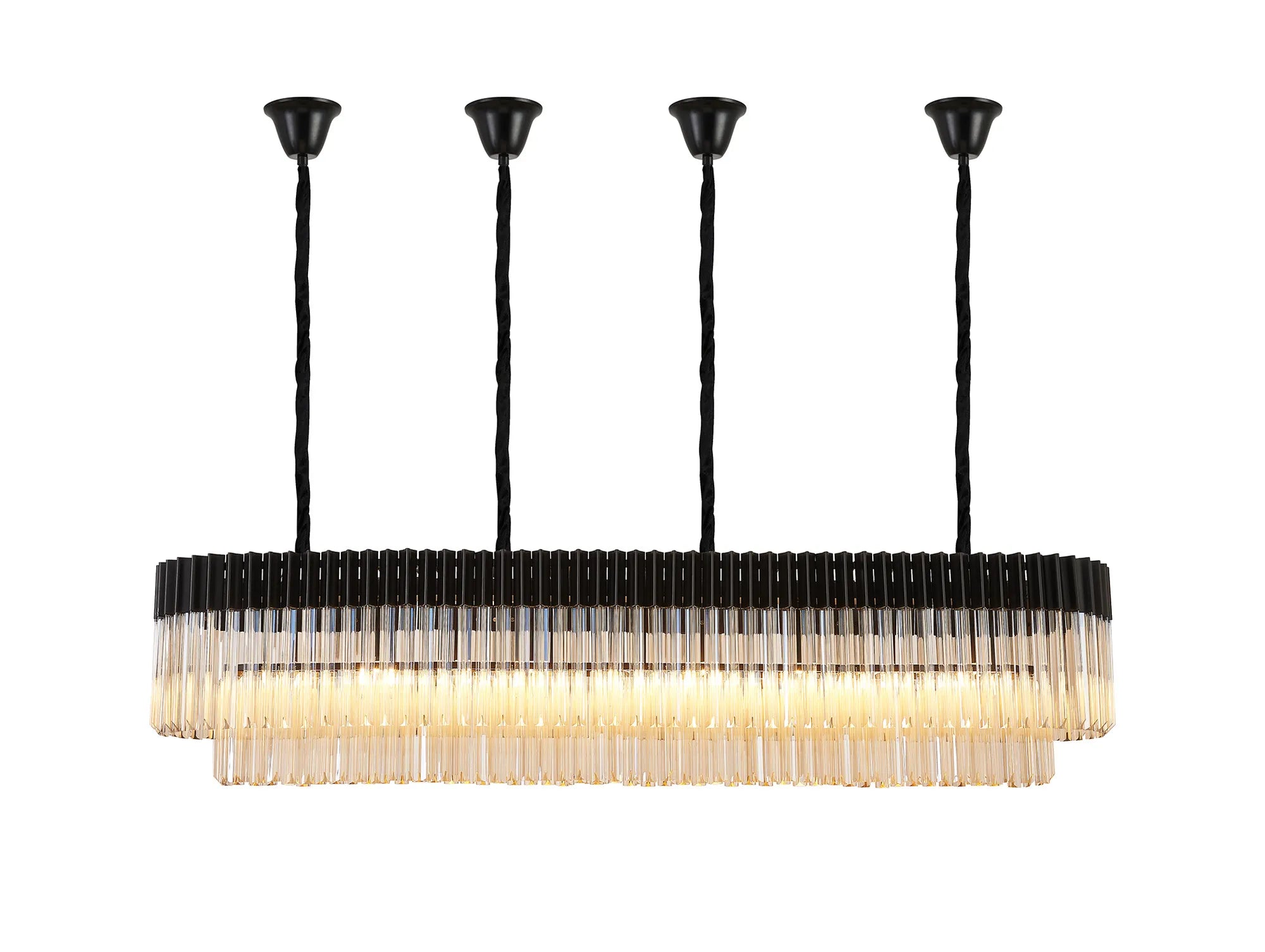 Georgia Bell Cup Linear Pendant, 9/10/ 13/16 Light E14- Matt Black/Brass/Polished Nickel