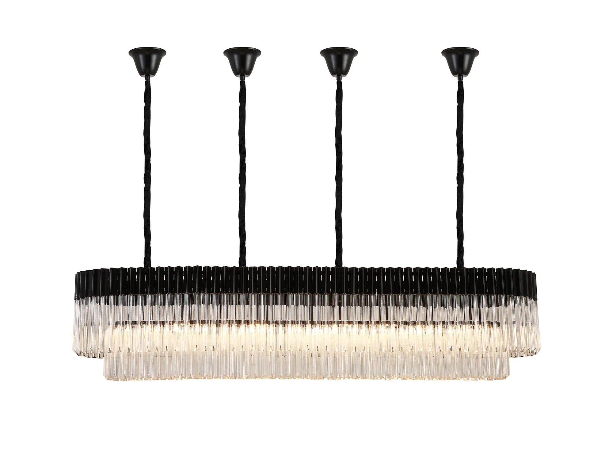 Georgia Bell Cup Linear Pendant, 9/10/ 13/16 Light E14- Matt Black/Brass/Polished Nickel
