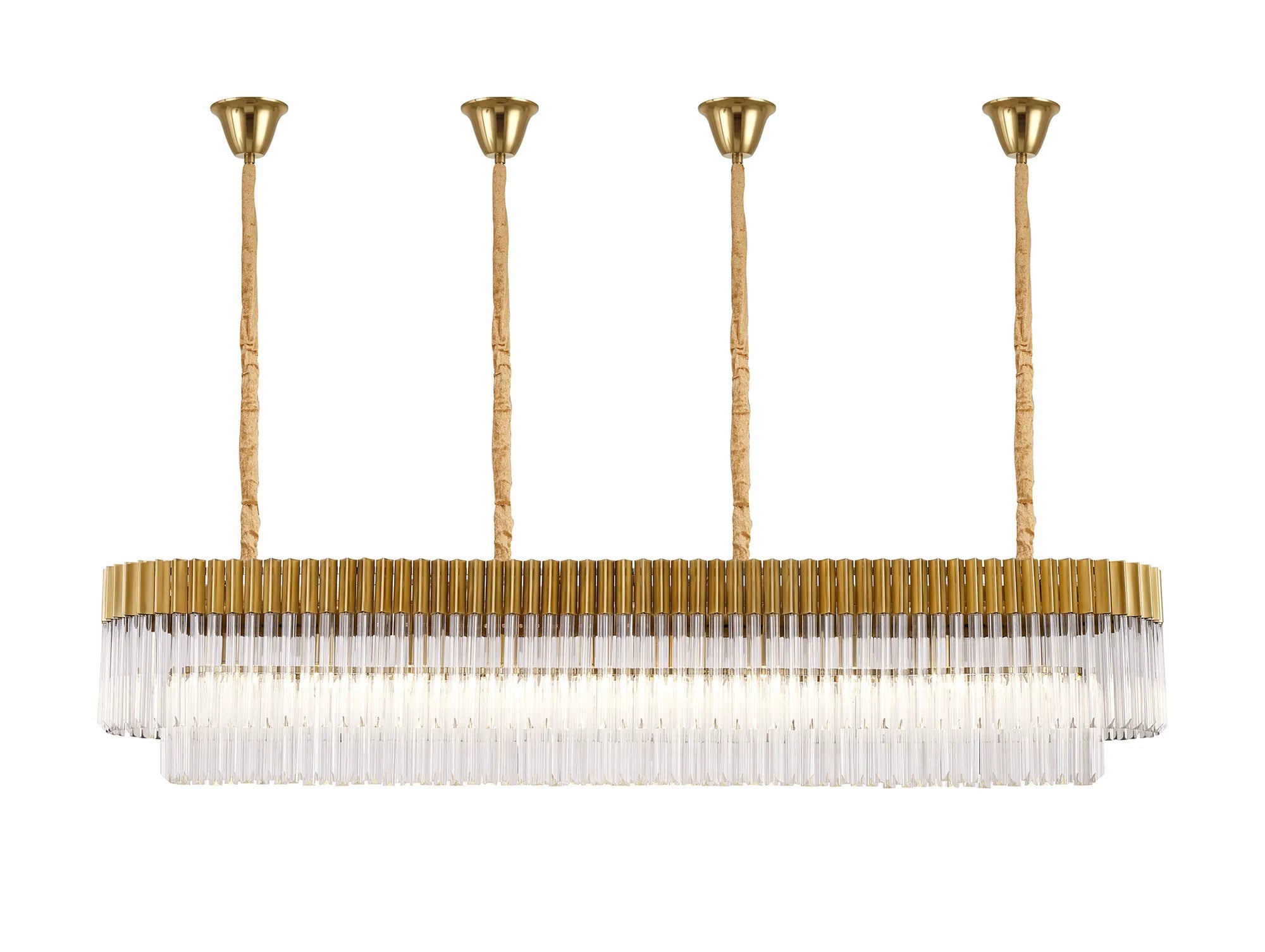 Georgia Bell Cup Linear Pendant, 9/10/ 13/16 Light E14- Matt Black/Brass/Polished Nickel