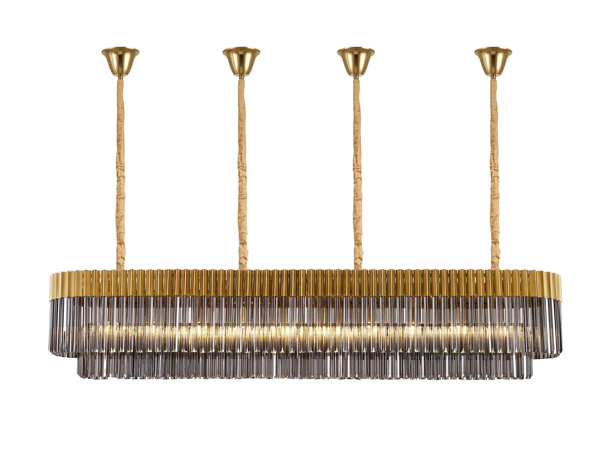 Georgia Bell Cup Linear Pendant, 9/10/ 13/16 Light E14- Matt Black/Brass/Polished Nickel