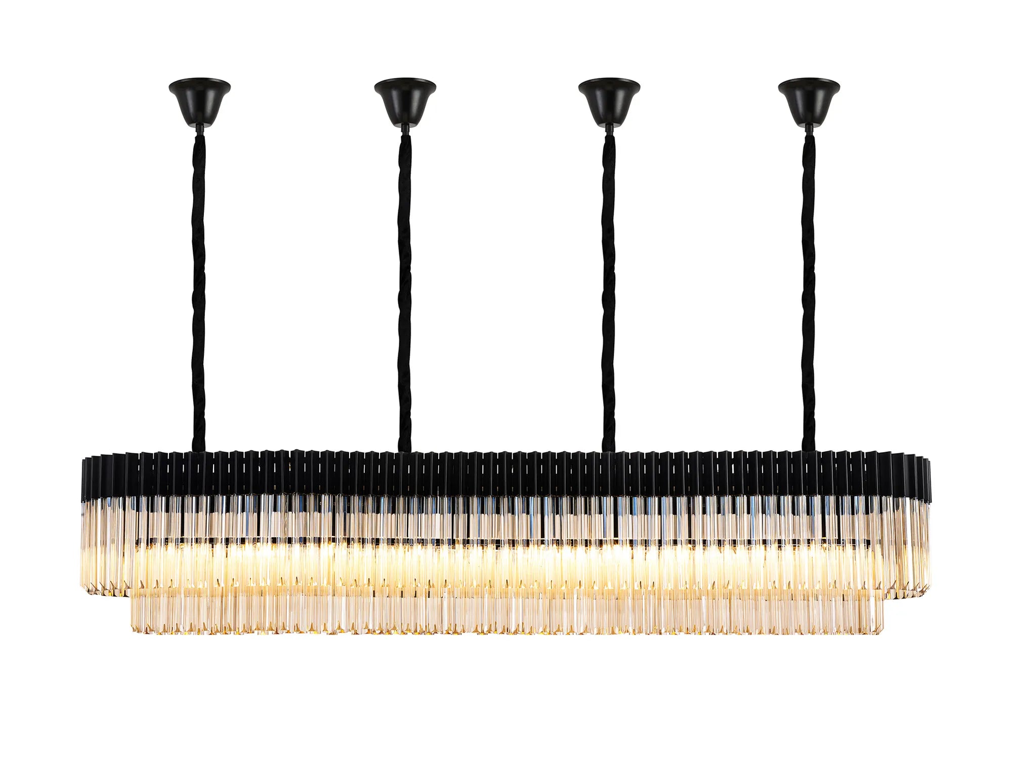 Georgia Bell Cup Linear Pendant, 9/10/ 13/16 Light E14- Matt Black/Brass/Polished Nickel
