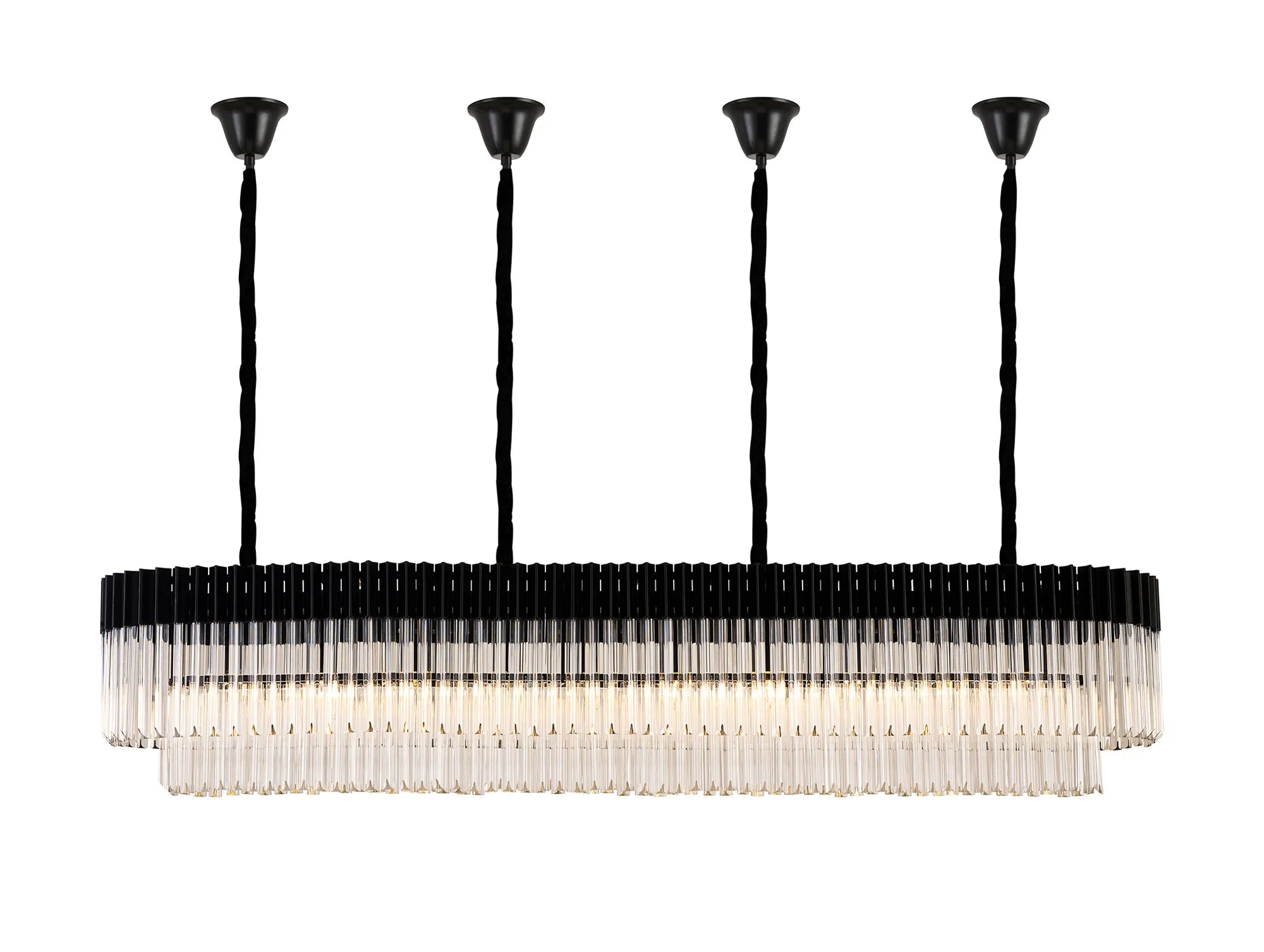 Georgia Bell Cup Linear Pendant, 9/10/ 13/16 Light E14- Matt Black/Brass/Polished Nickel