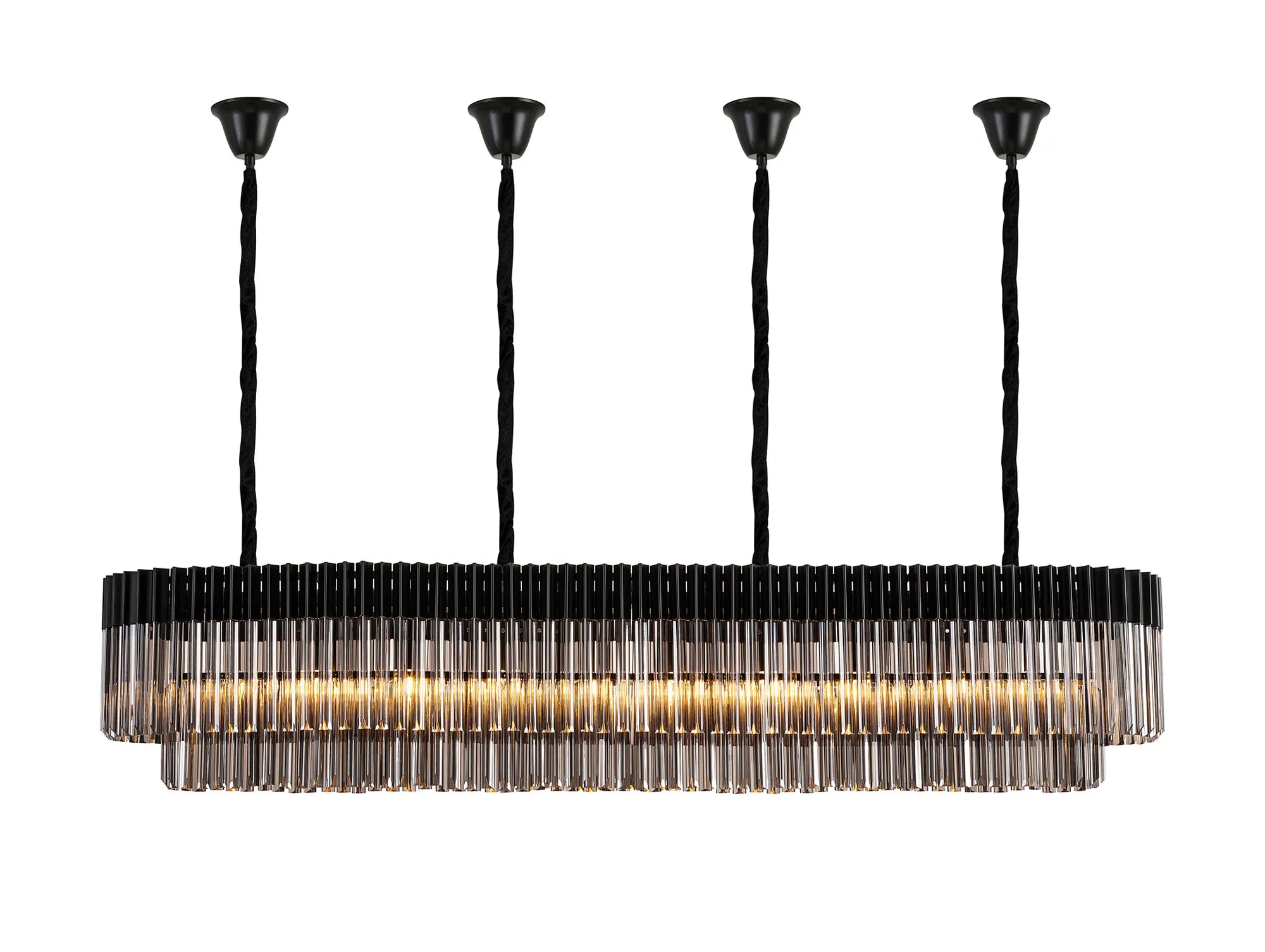 Georgia Bell Cup Linear Pendant, 9/10/ 13/16 Light E14- Matt Black/Brass/Polished Nickel