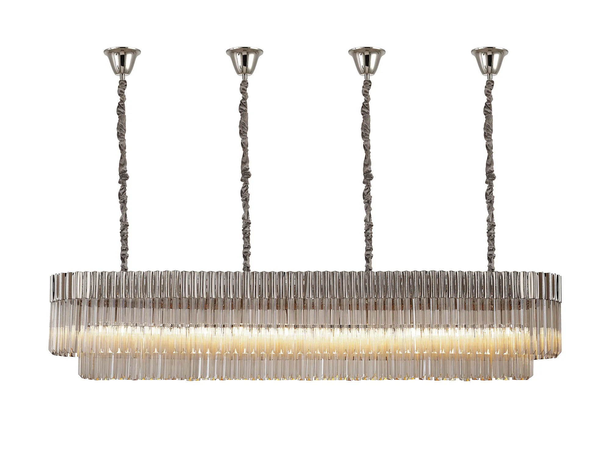 Georgia Bell Cup Linear Pendant, 9/10/ 13/16 Light E14- Matt Black/Brass/Polished Nickel