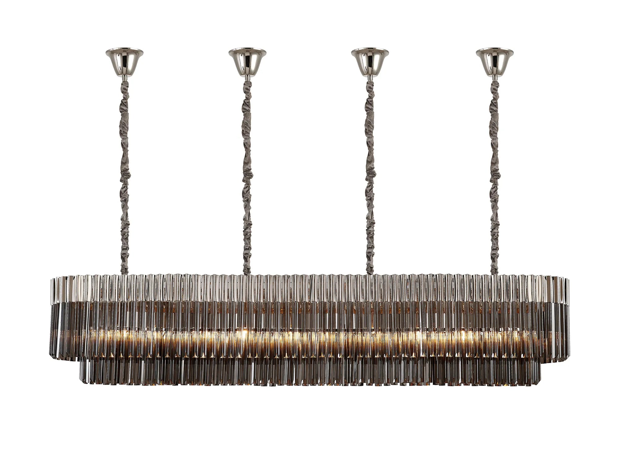 Georgia Bell Cup Linear Pendant, 9/10/ 13/16 Light E14- Matt Black/Brass/Polished Nickel