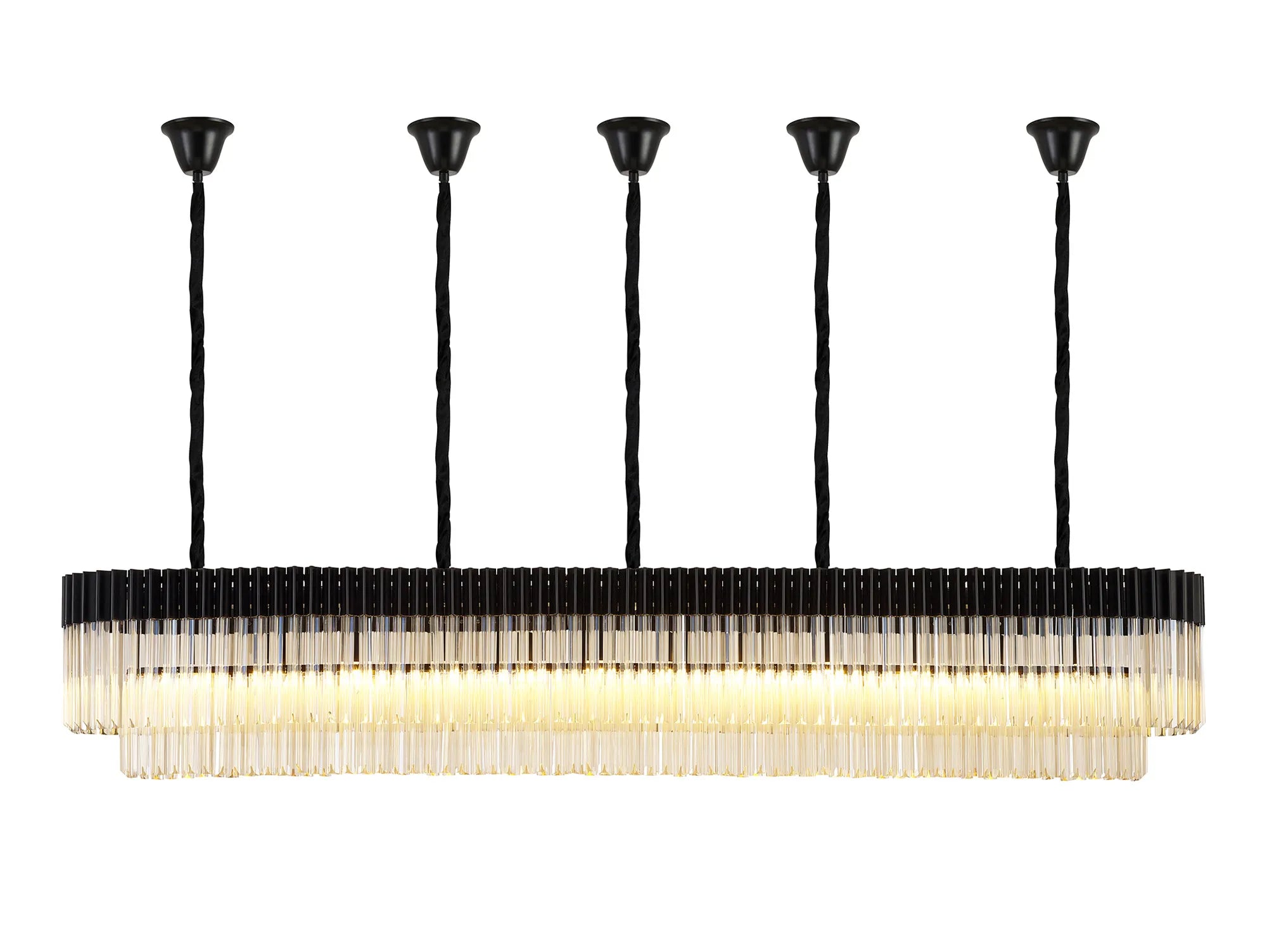 Georgia Bell Cup Linear Pendant, 9/10/ 13/16 Light E14- Matt Black/Brass/Polished Nickel