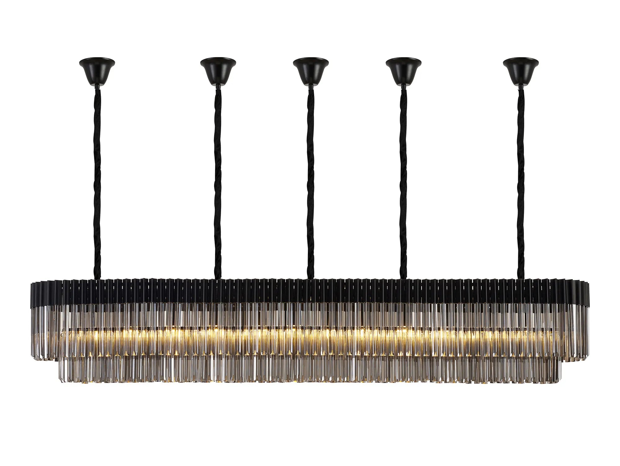 Georgia Bell Cup Linear Pendant, 9/10/ 13/16 Light E14- Matt Black/Brass/Polished Nickel