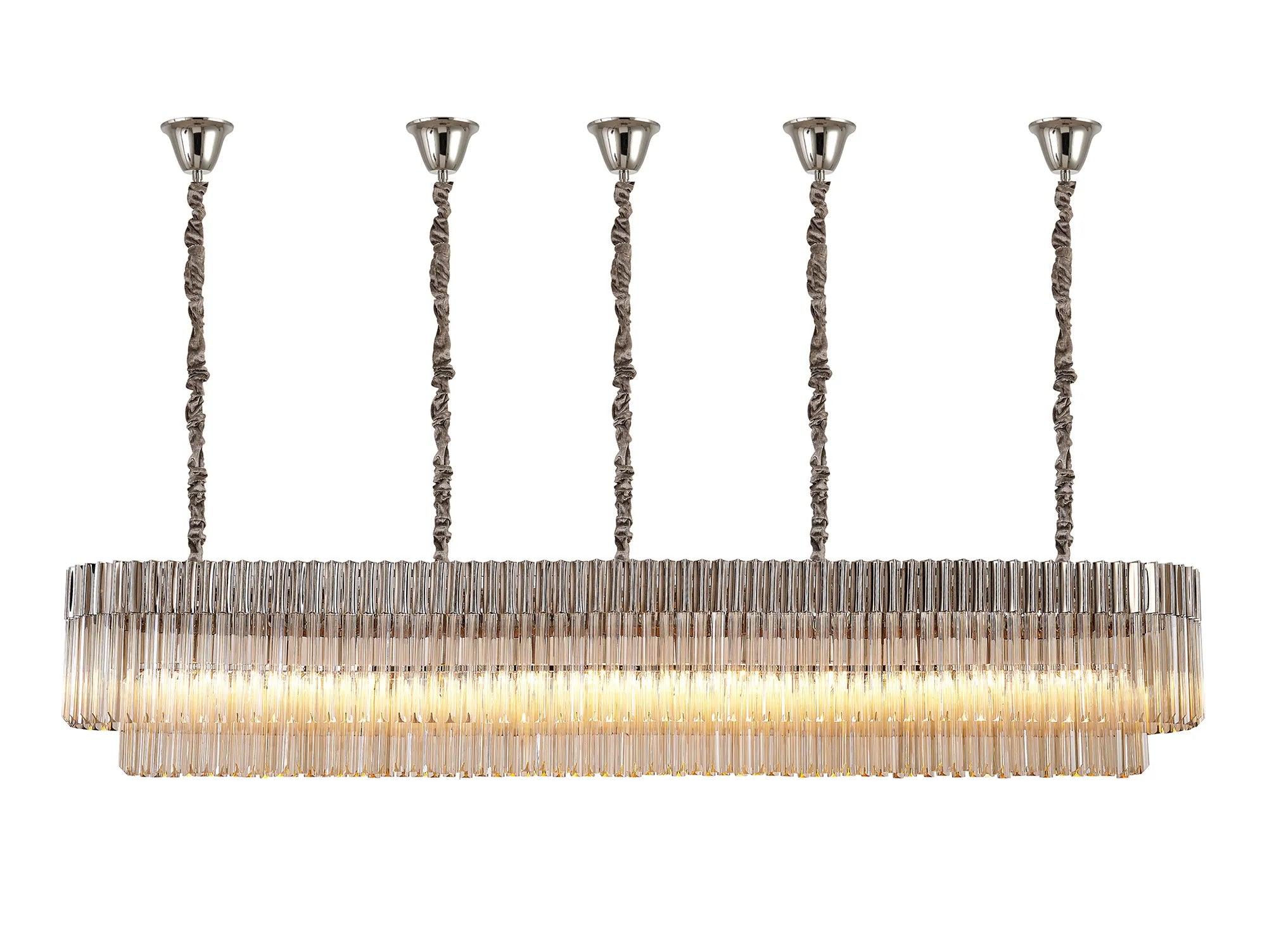 Georgia Bell Cup Linear Pendant, 9/10/ 13/16 Light E14- Matt Black/Brass/Polished Nickel