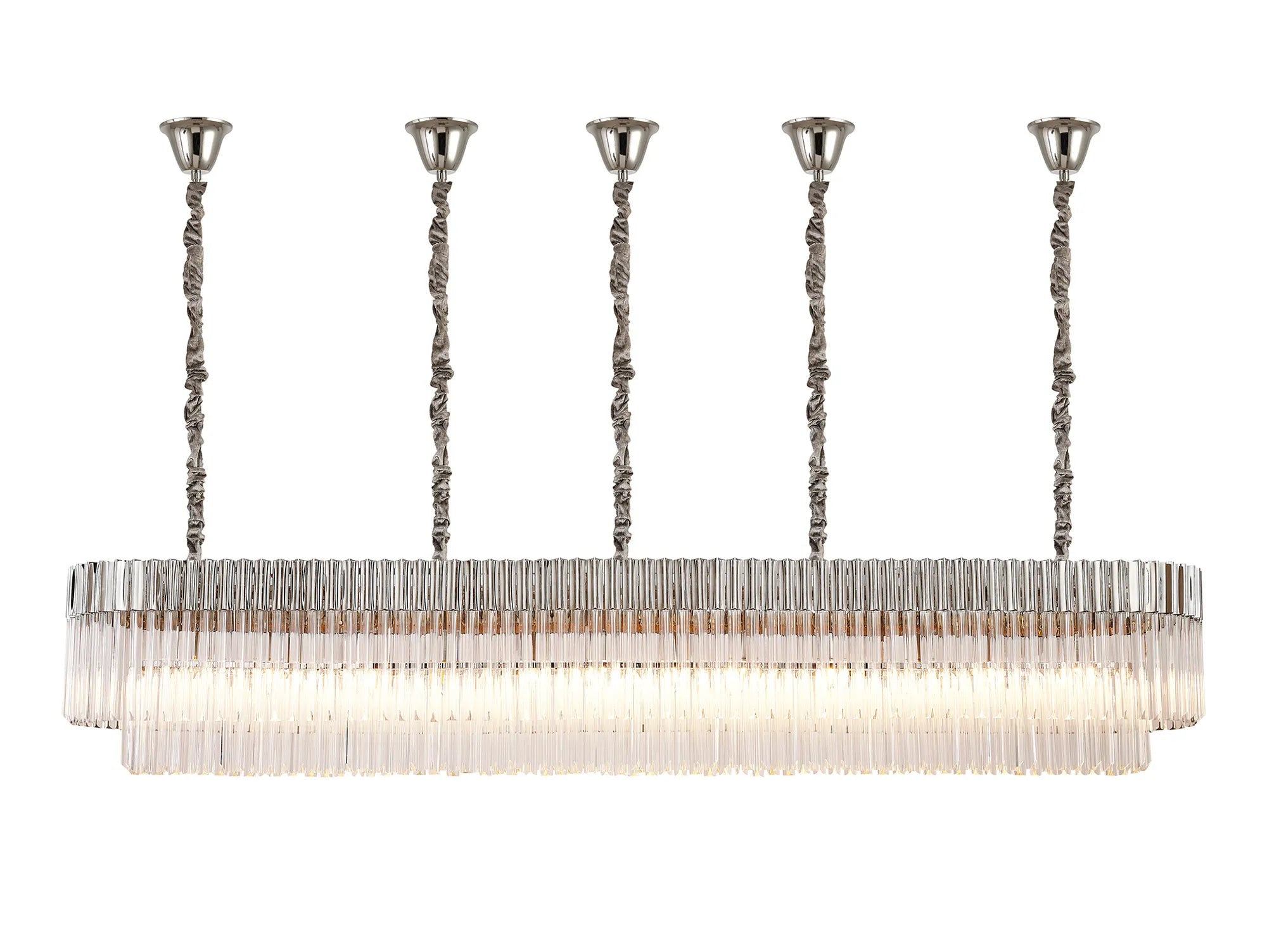 Georgia Bell Cup Linear Pendant, 9/10/ 13/16 Light E14- Matt Black/Brass/Polished Nickel