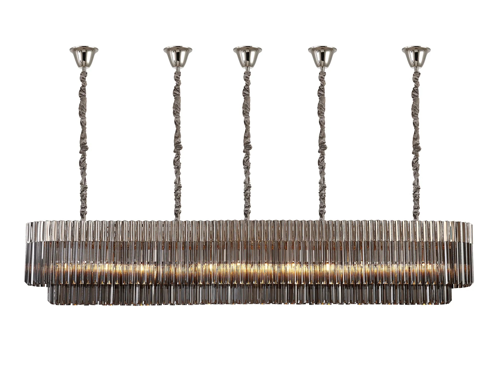 Georgia Bell Cup Linear Pendant, 9/10/ 13/16 Light E14- Matt Black/Brass/Polished Nickel