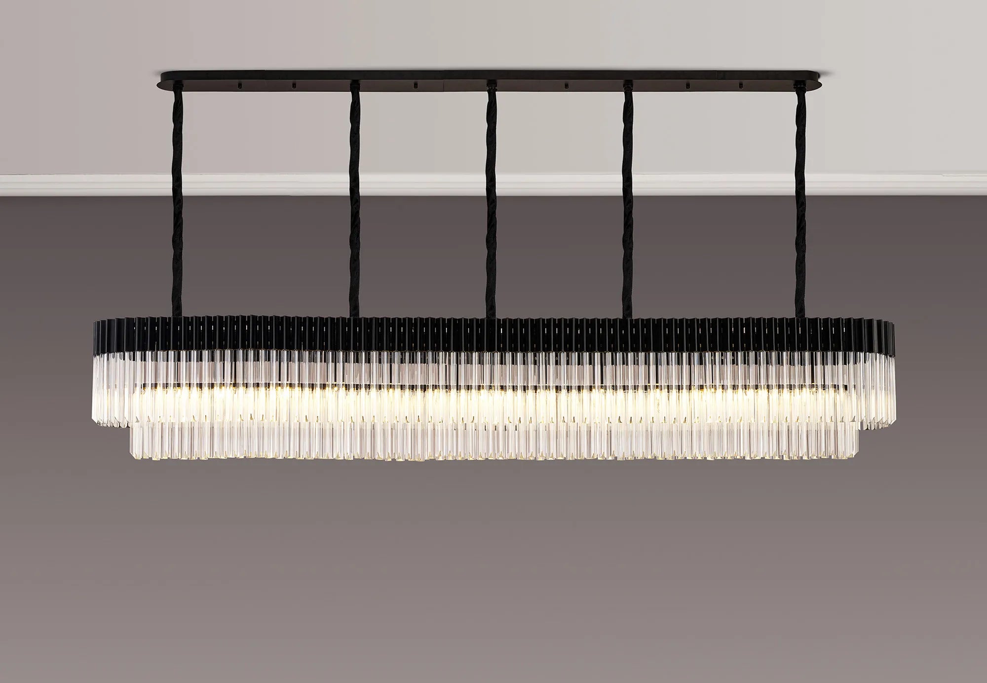 Georgia Linear Pendant, 9/10/ 13/16 Light E14- Matt Black/Brass/Polished Nickel