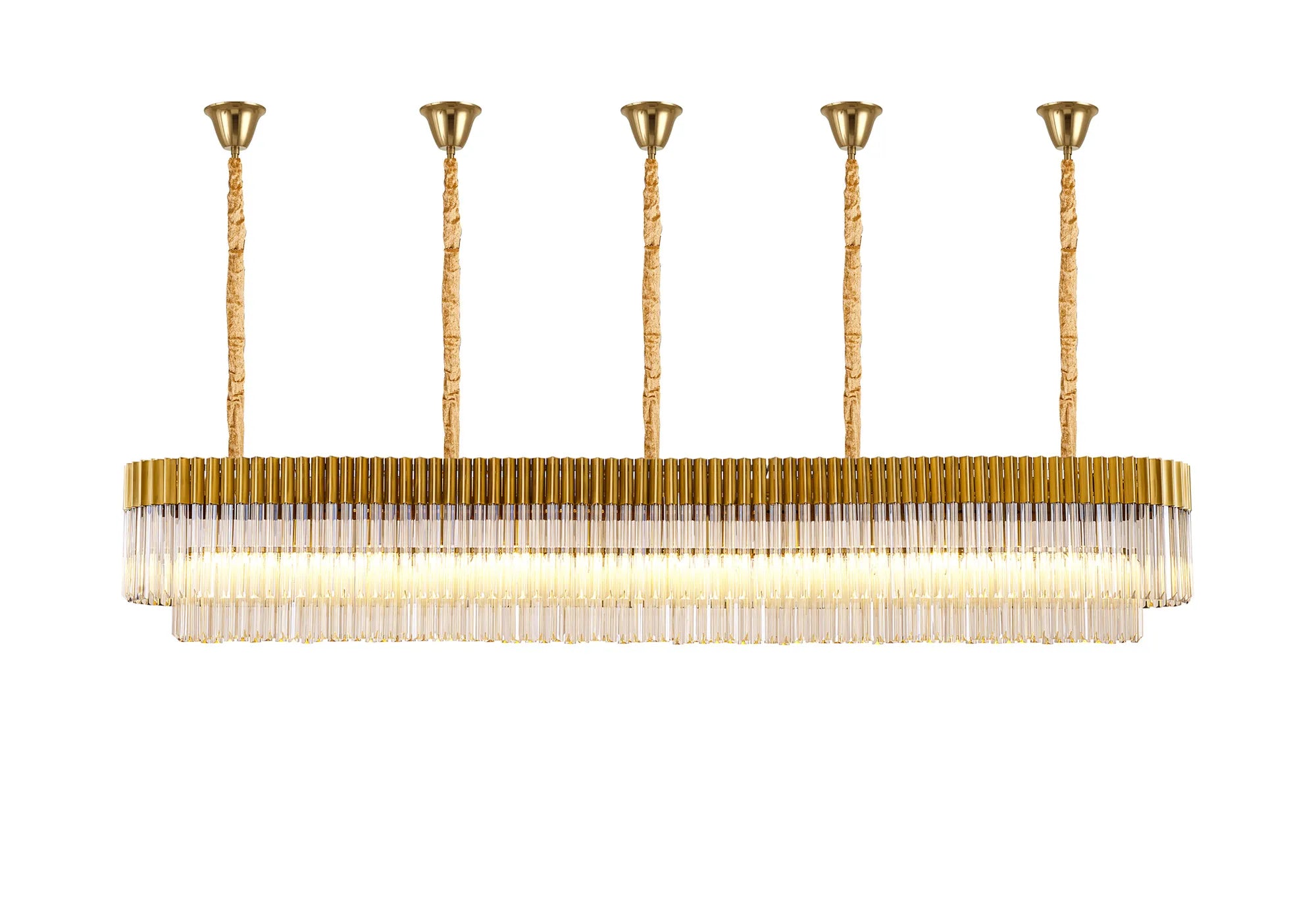 Georgia Bell Cup Linear Pendant, 9/10/ 13/16 Light E14- Matt Black/Brass/Polished Nickel