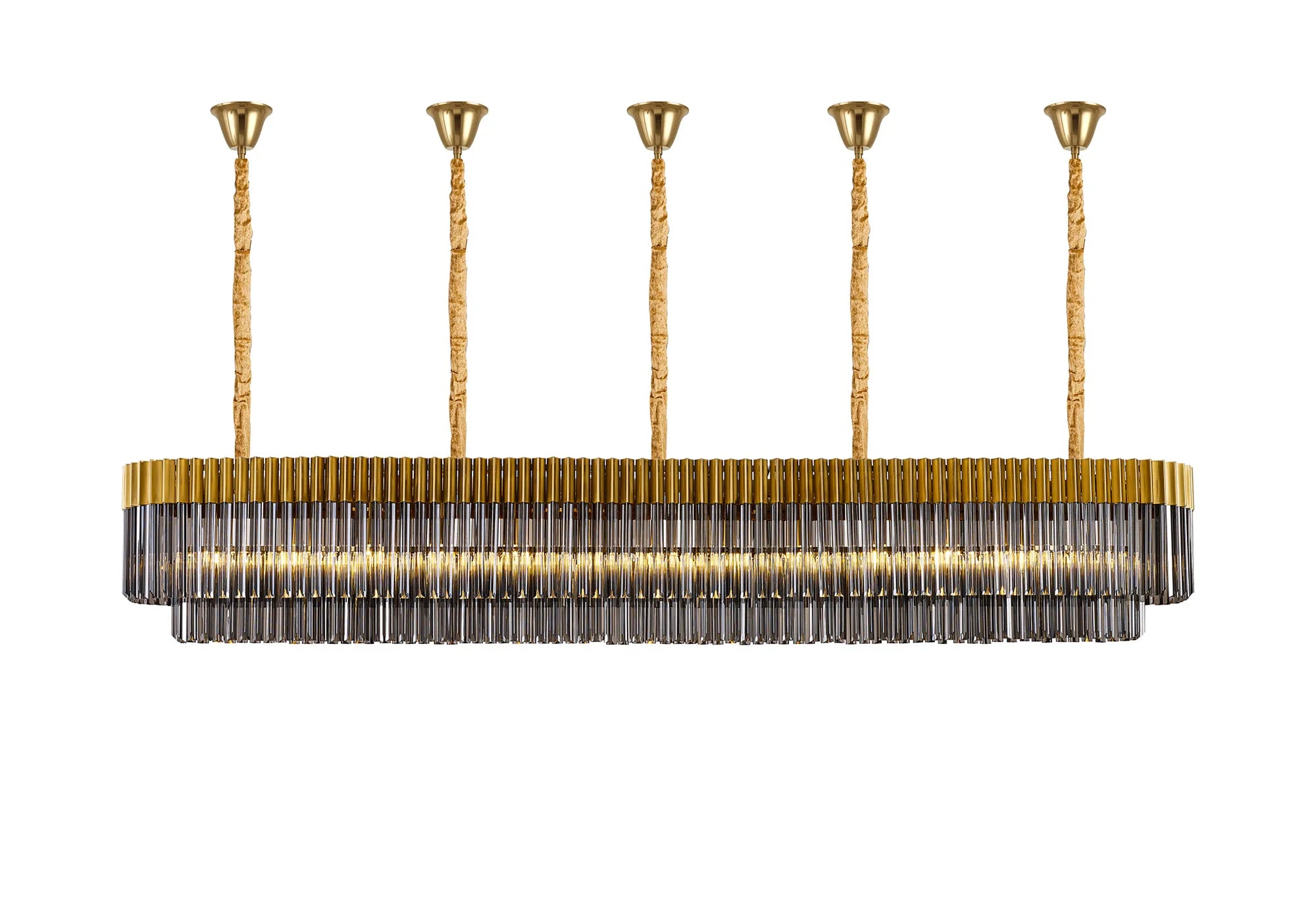 Georgia Bell Cup Linear Pendant, 9/10/ 13/16 Light E14- Matt Black/Brass/Polished Nickel