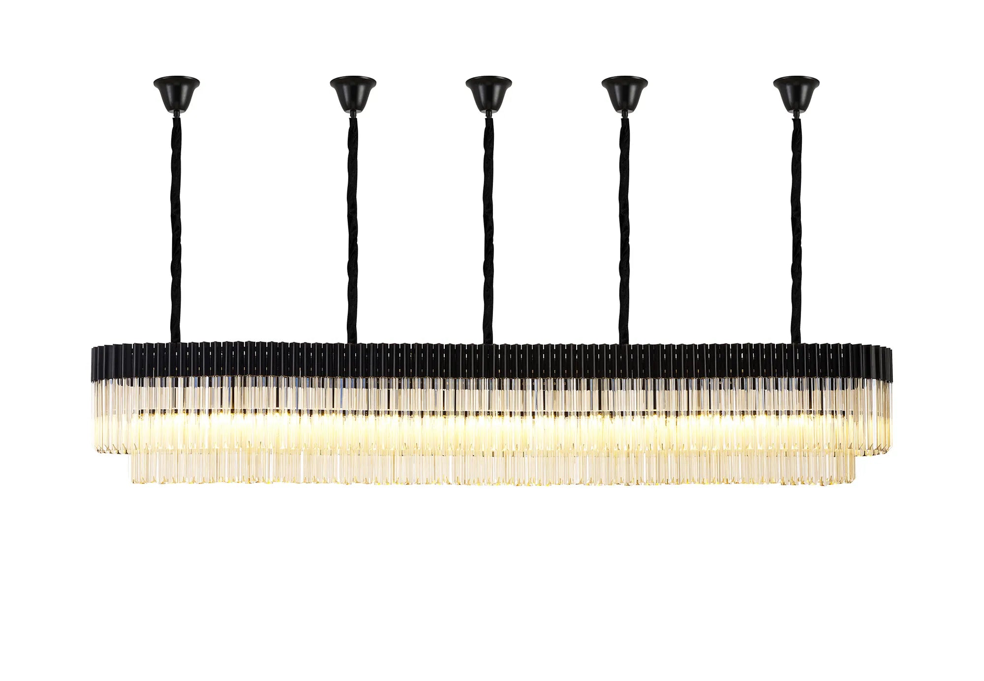 Georgia Bell Cup Linear Pendant, 9/10/ 13/16 Light E14- Matt Black/Brass/Polished Nickel