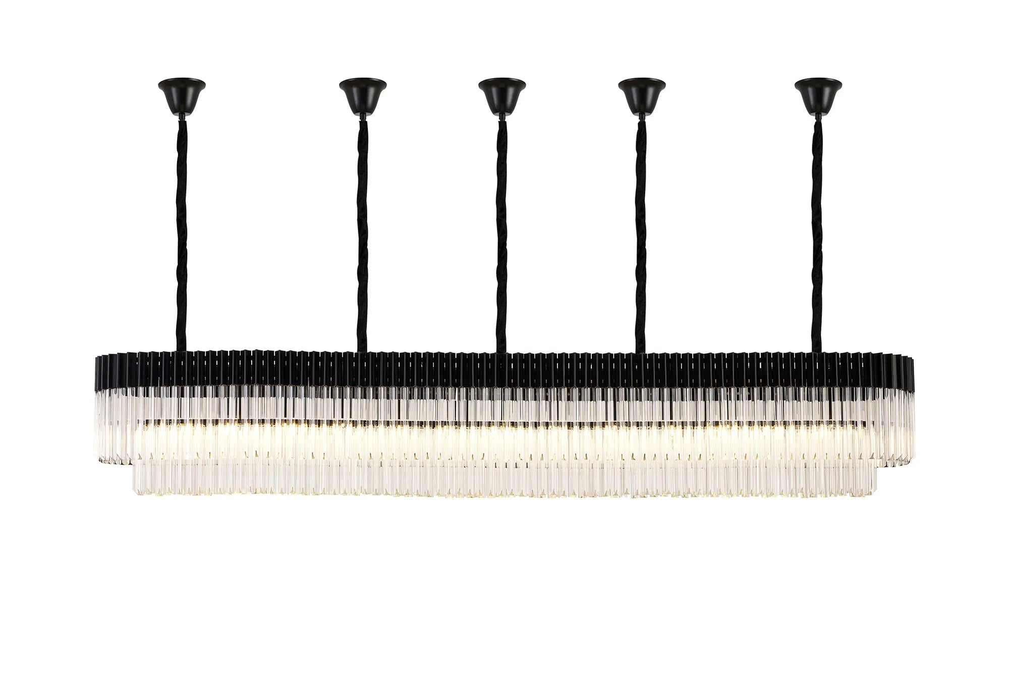 Georgia Bell Cup Linear Pendant, 9/10/ 13/16 Light E14- Matt Black/Brass/Polished Nickel
