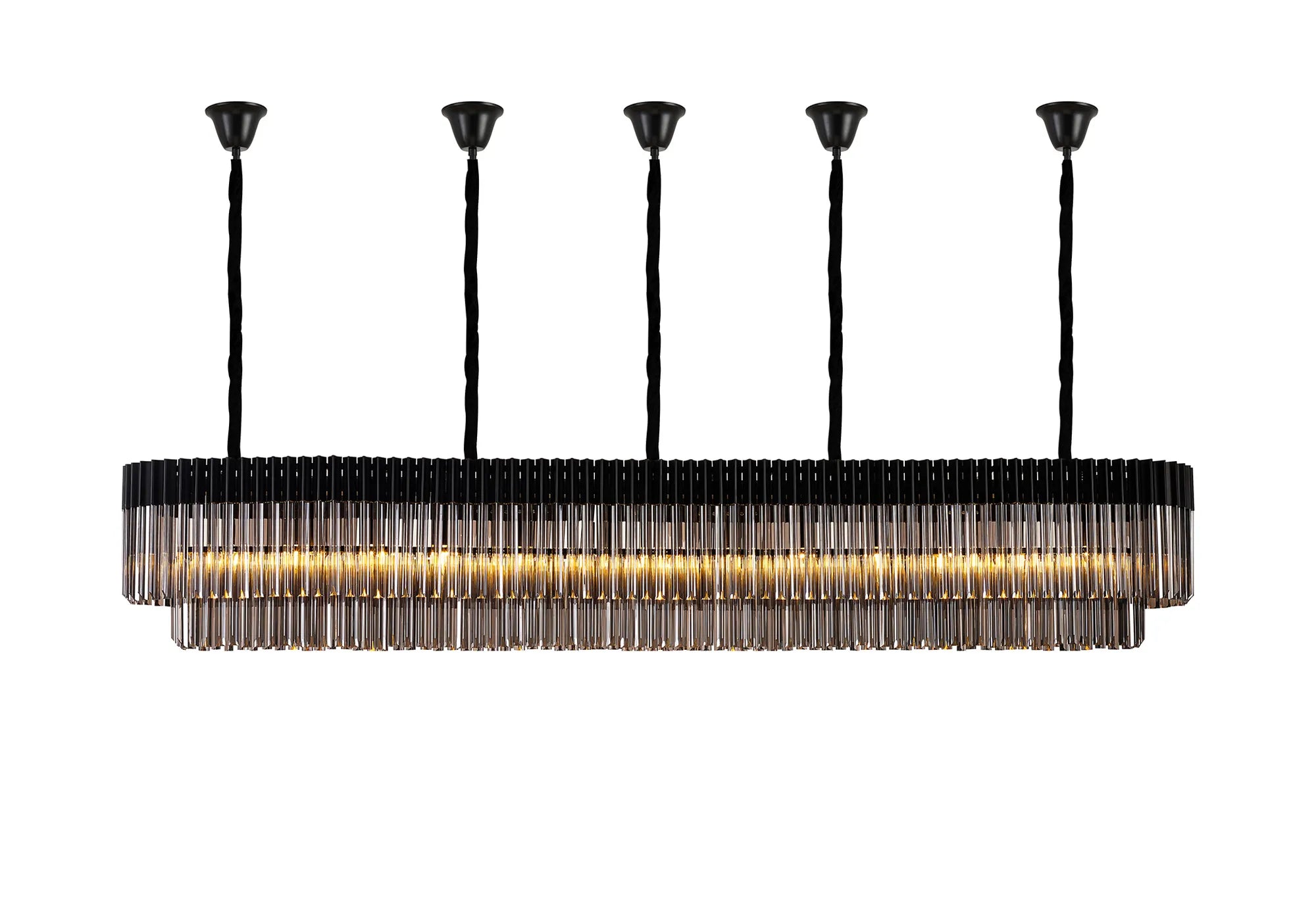 Georgia Bell Cup Linear Pendant, 9/10/ 13/16 Light E14- Matt Black/Brass/Polished Nickel
