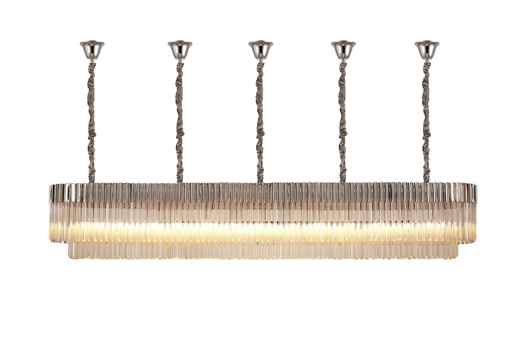 Georgia Bell Cup Linear Pendant, 9/10/ 13/16 Light E14- Matt Black/Brass/Polished Nickel