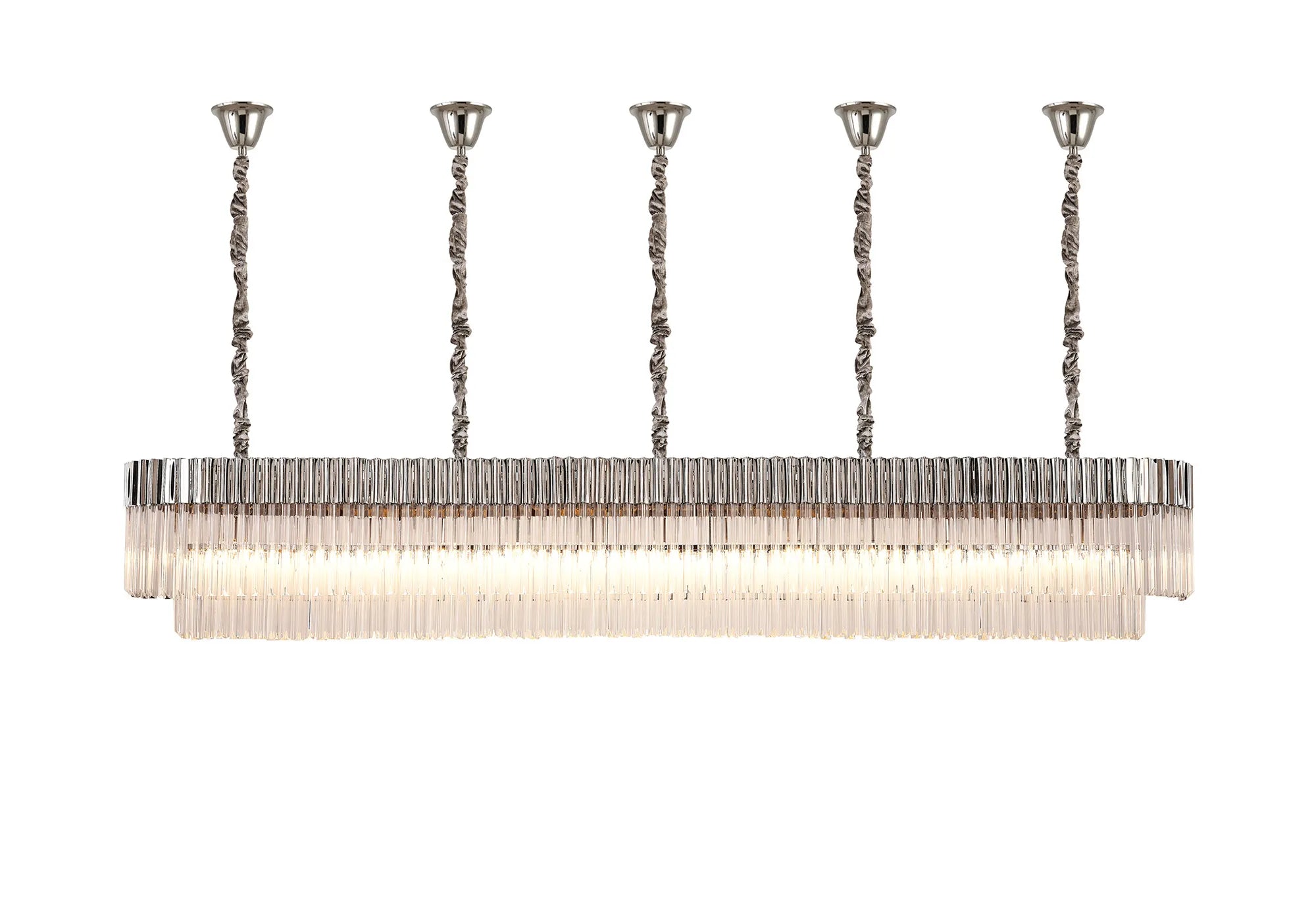 Georgia Bell Cup Linear Pendant, 9/10/ 13/16 Light E14- Matt Black/Brass/Polished Nickel