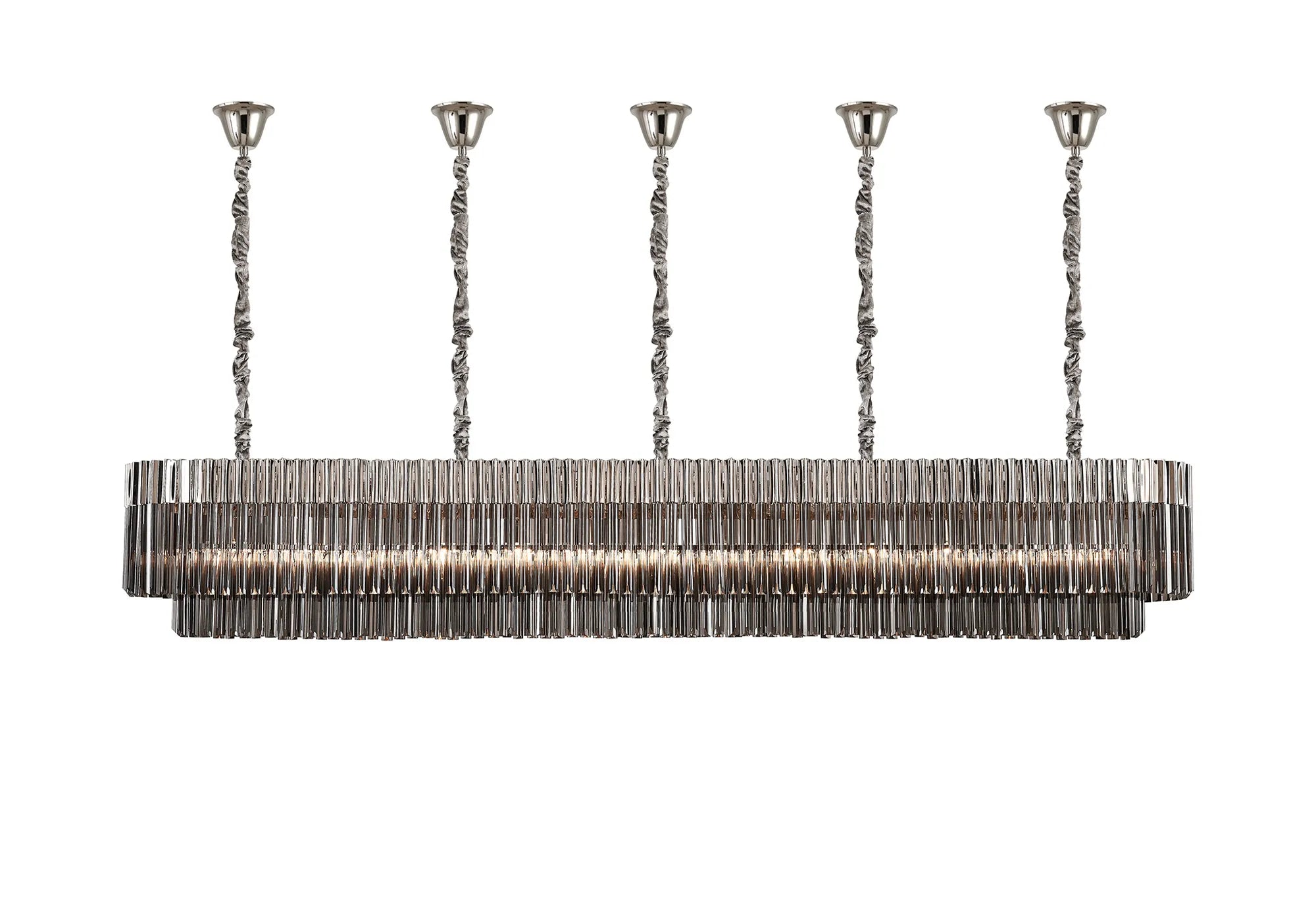 Georgia Bell Cup Linear Pendant, 9/10/ 13/16 Light E14- Matt Black/Brass/Polished Nickel