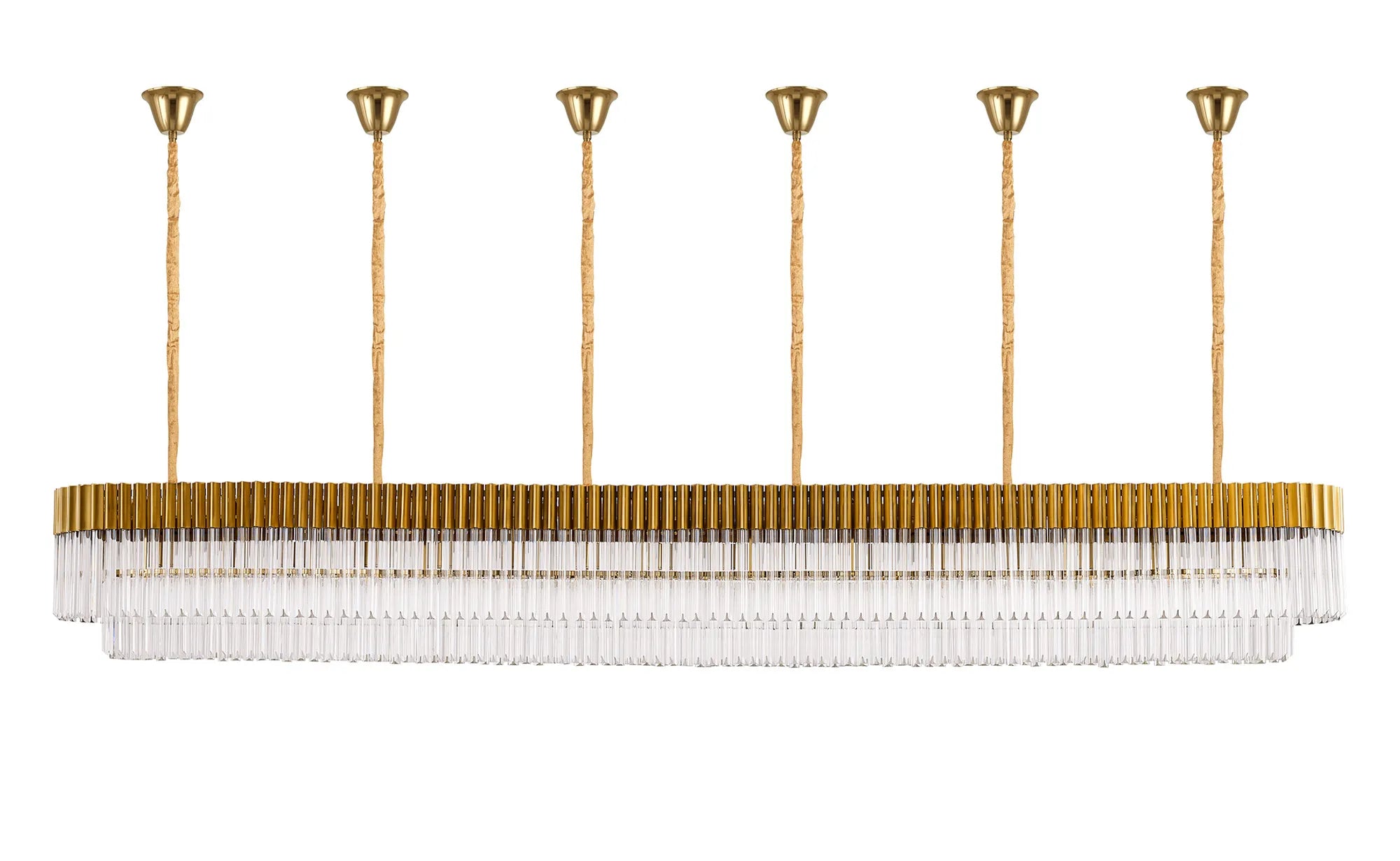 Georgia Bell Cup Linear Pendant, 9/10/ 13/16 Light E14- Matt Black/Brass/Polished Nickel