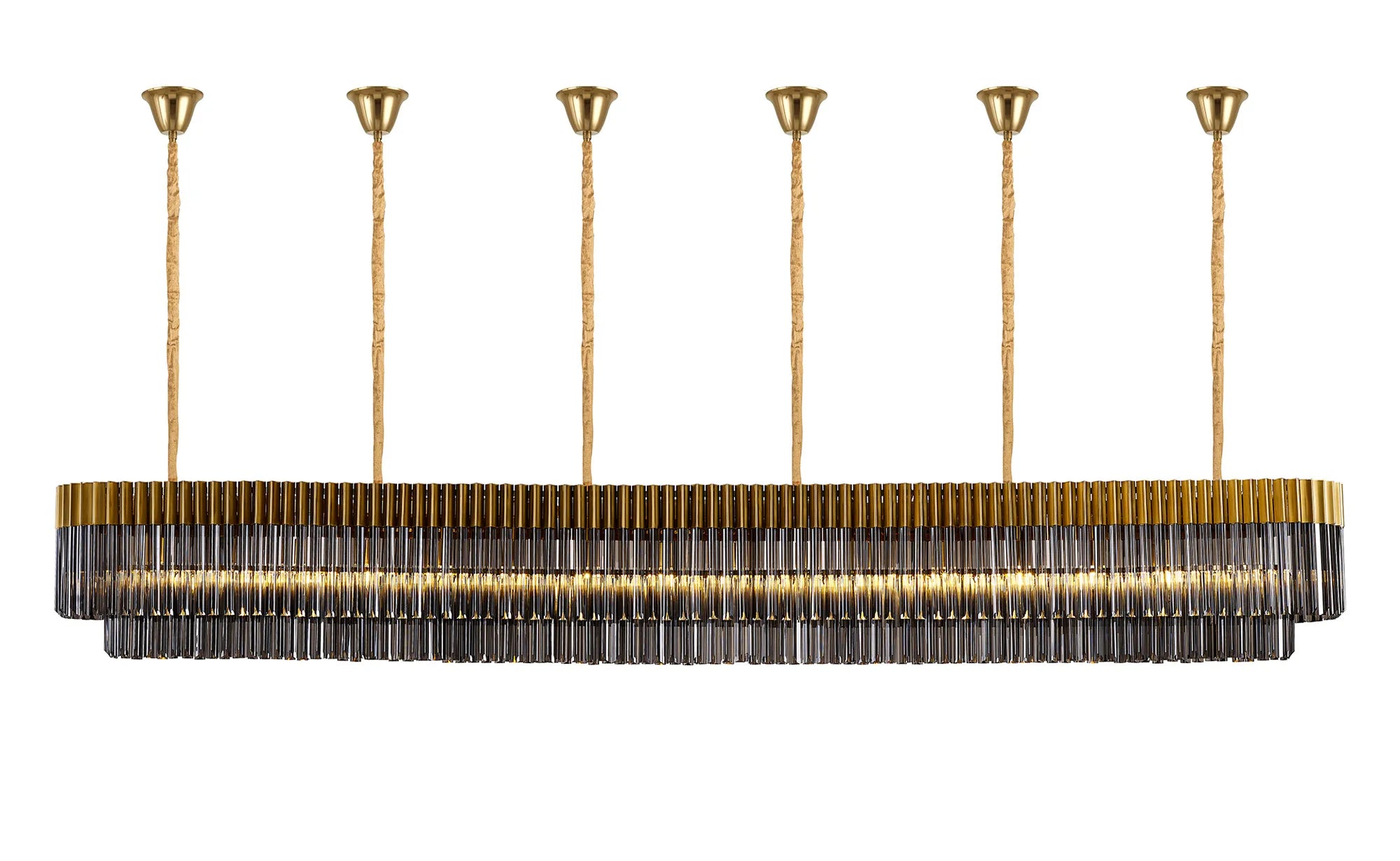 Georgia Bell Cup Linear Pendant, 9/10/ 13/16 Light E14- Matt Black/Brass/Polished Nickel