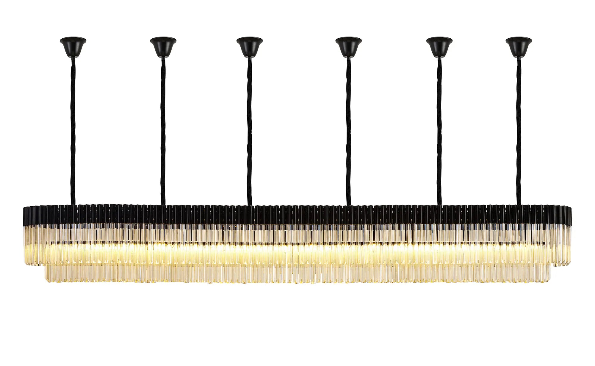 Georgia Bell Cup Linear Pendant, 9/10/ 13/16 Light E14- Matt Black/Brass/Polished Nickel