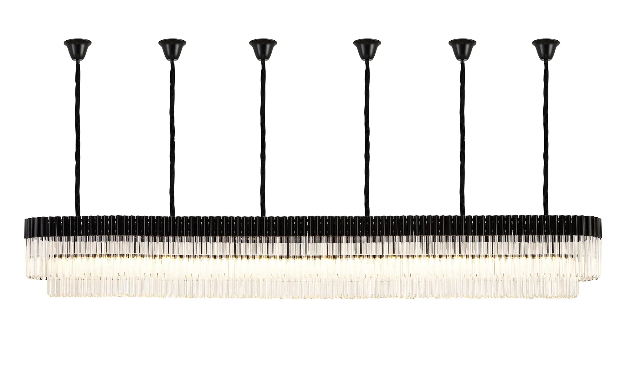Georgia Bell Cup Linear Pendant, 9/10/ 13/16 Light E14- Matt Black/Brass/Polished Nickel