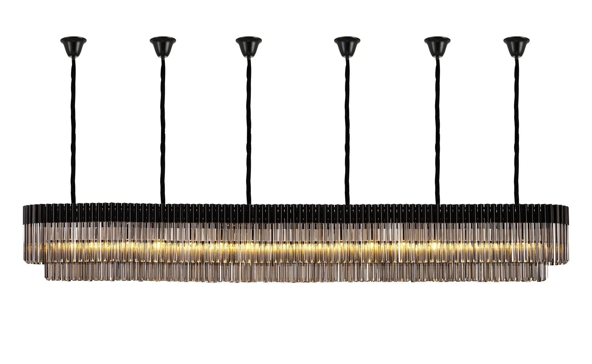 Georgia Bell Cup Linear Pendant, 9/10/ 13/16 Light E14- Matt Black/Brass/Polished Nickel