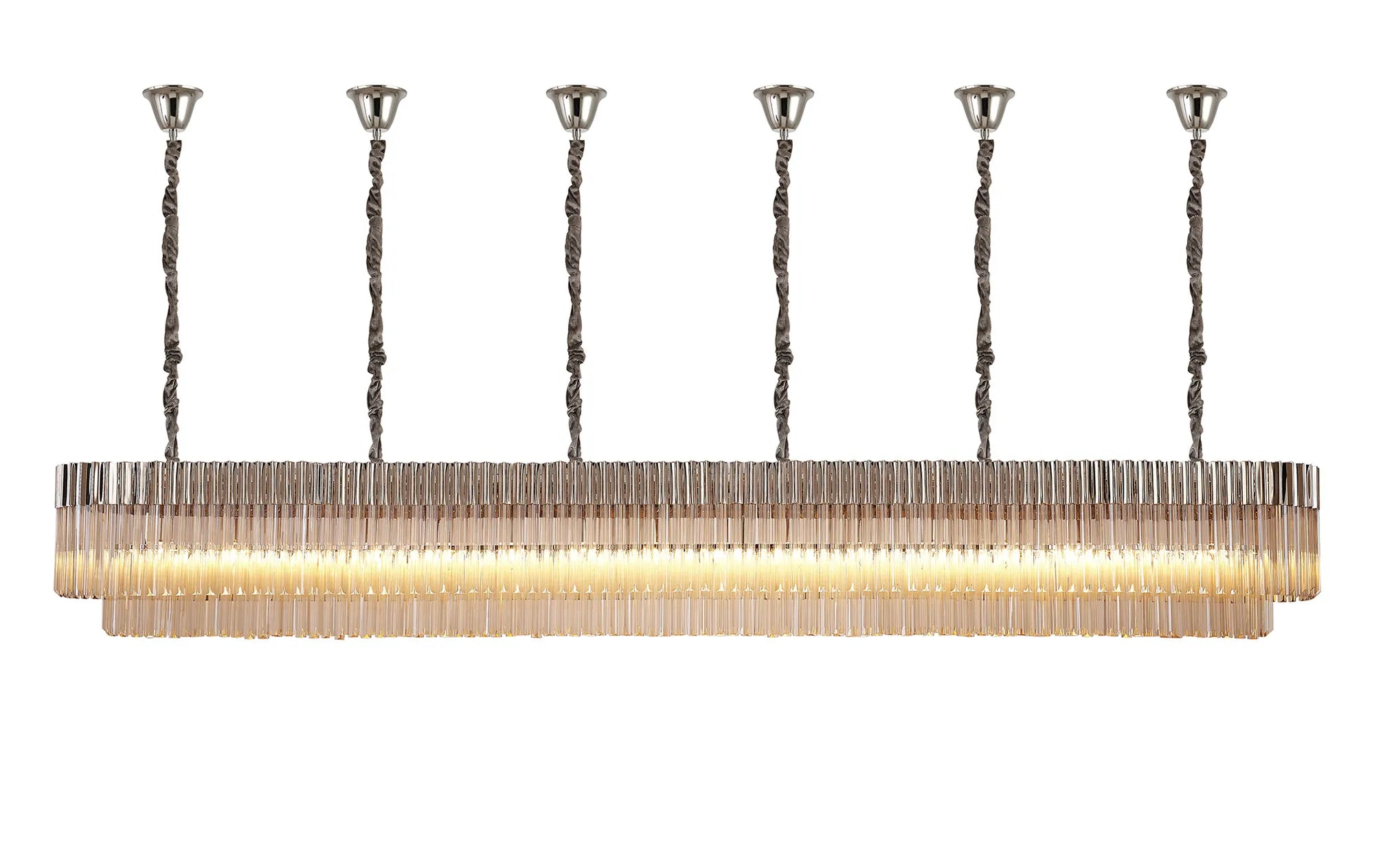 Georgia Bell Cup Linear Pendant, 9/10/ 13/16 Light E14- Matt Black/Brass/Polished Nickel
