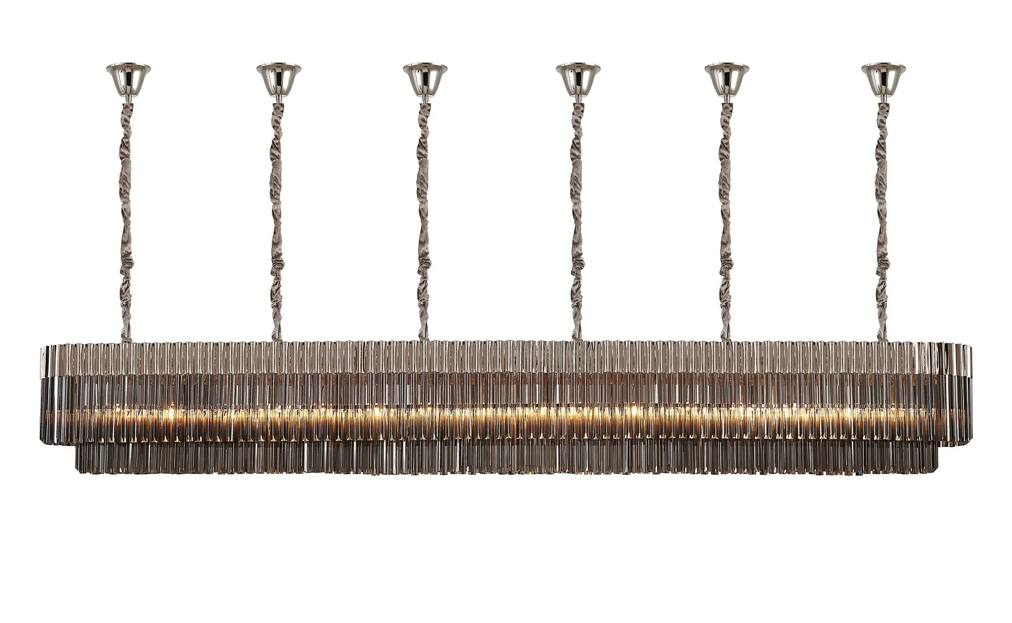 Georgia Bell Cup Linear Pendant, 9/10/ 13/16 Light E14- Matt Black/Brass/Polished Nickel