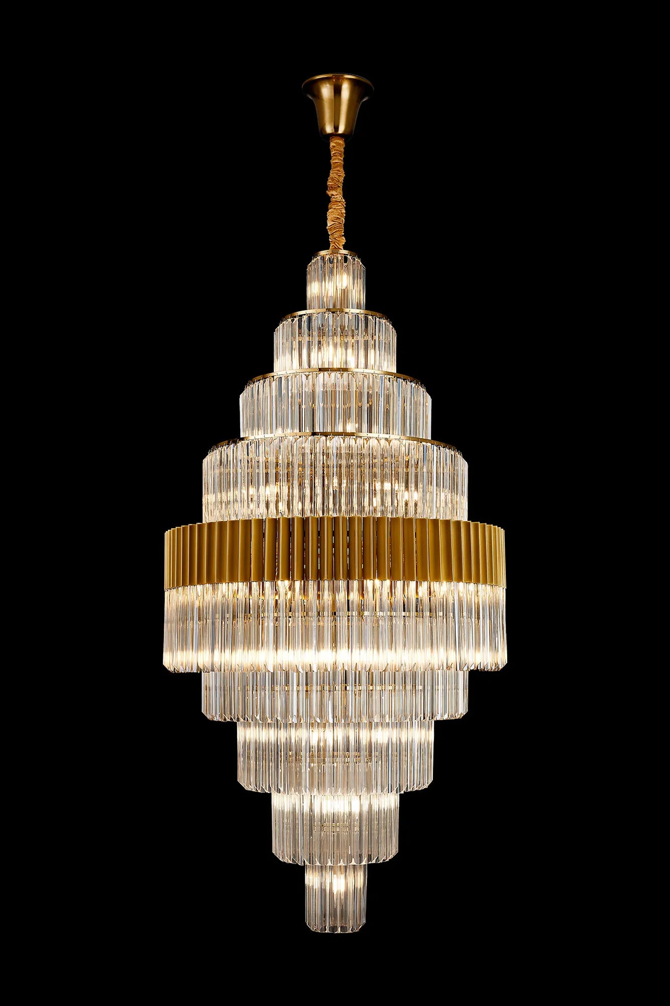 Georgia 90cm Diamond Pendant Round 9 Tier 42 Light- Various Finishes