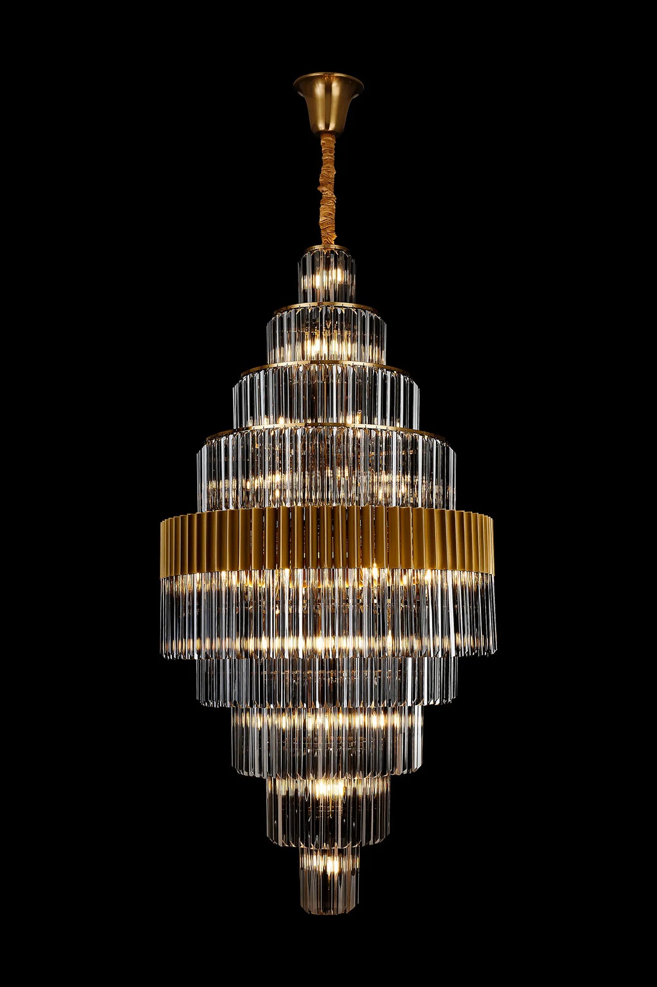 Georgia 90cm Diamond Pendant Round 9 Tier 42 Light- Various Finishes
