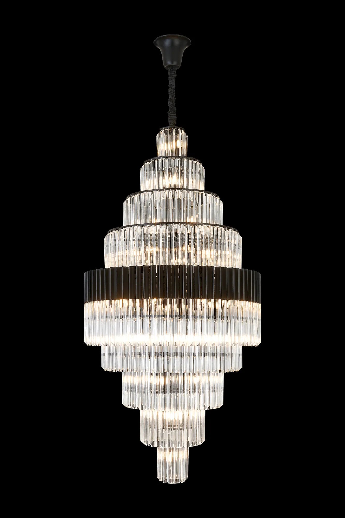 Georgia 90cm Diamond Pendant Round 9 Tier 42 Light- Various Finishes