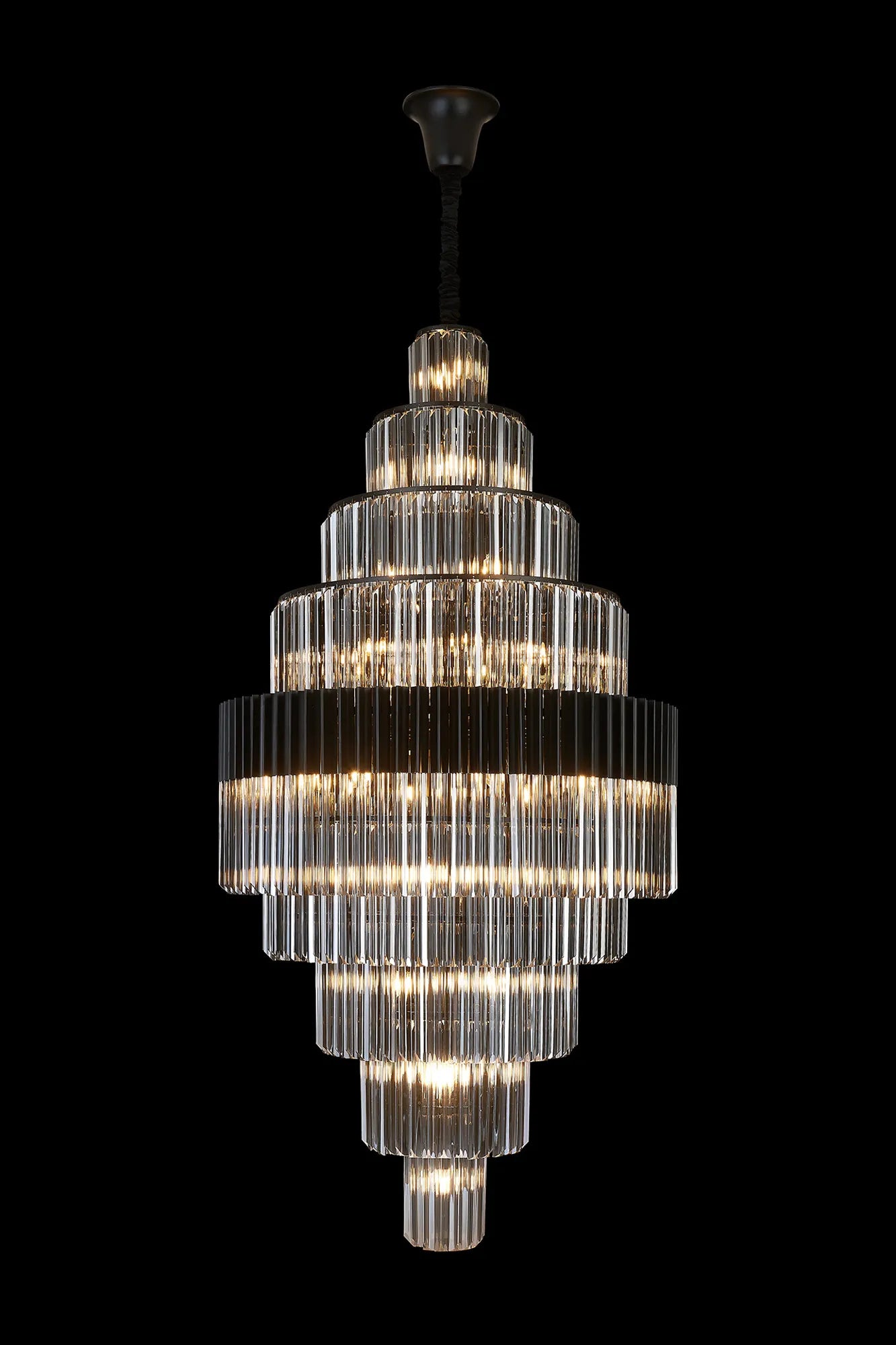 Georgia 90cm Diamond Pendant Round 9 Tier 42 Light- Various Finishes
