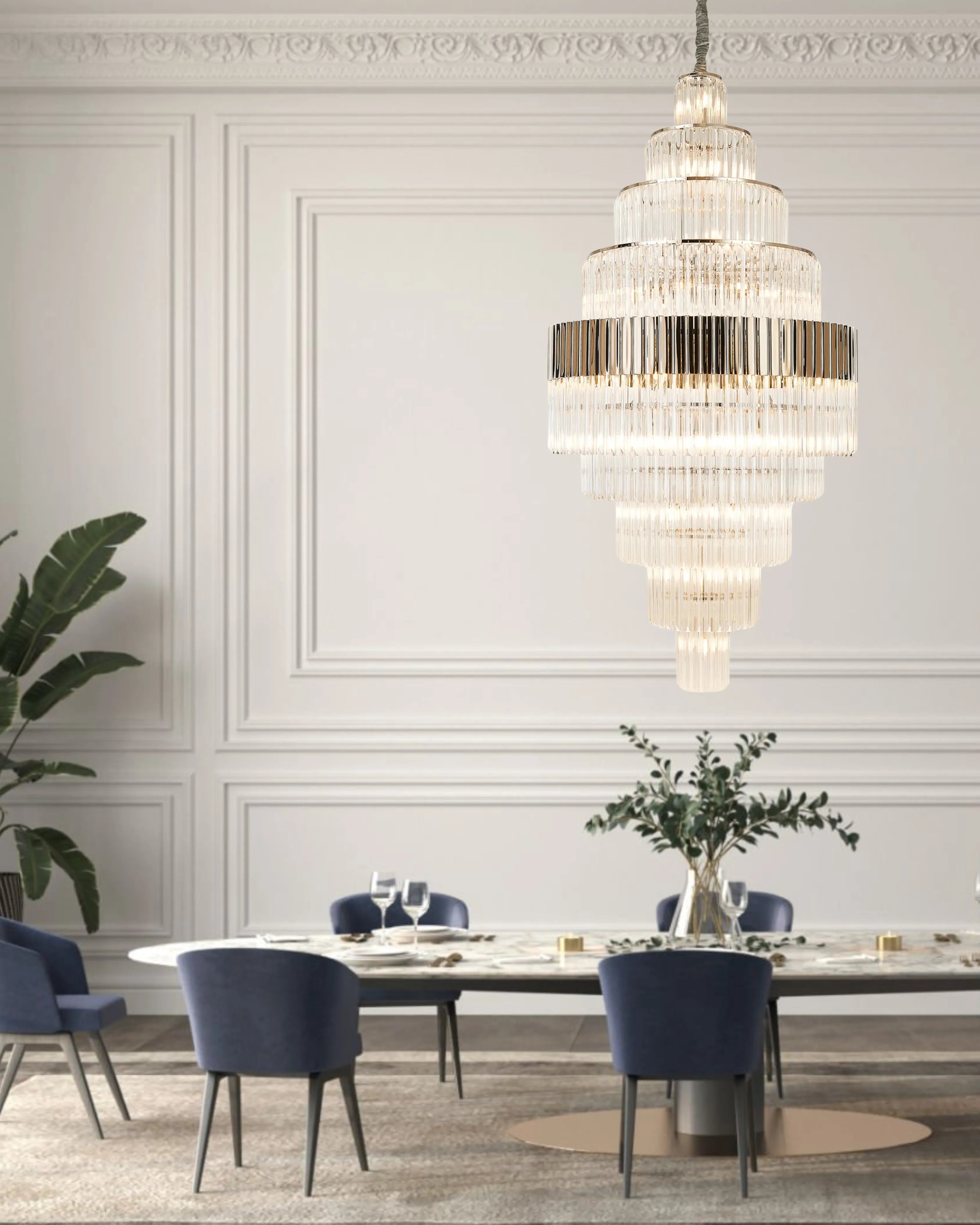 Georgia 90cm Diamond Pendant Round 9 Tier 42 Light- Various Finishes
