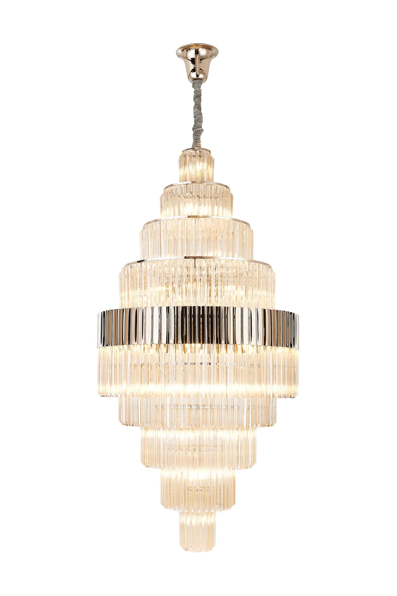 Georgia 90cm Diamond Pendant Round 9 Tier 42 Light- Various Finishes