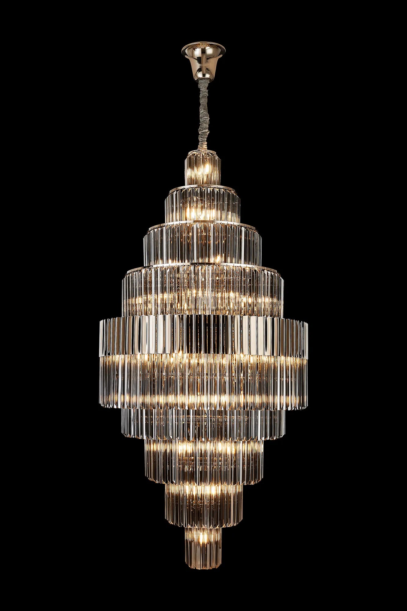 Georgia 90cm Diamond Pendant Round 9 Tier 42 Light- Various Finishes
