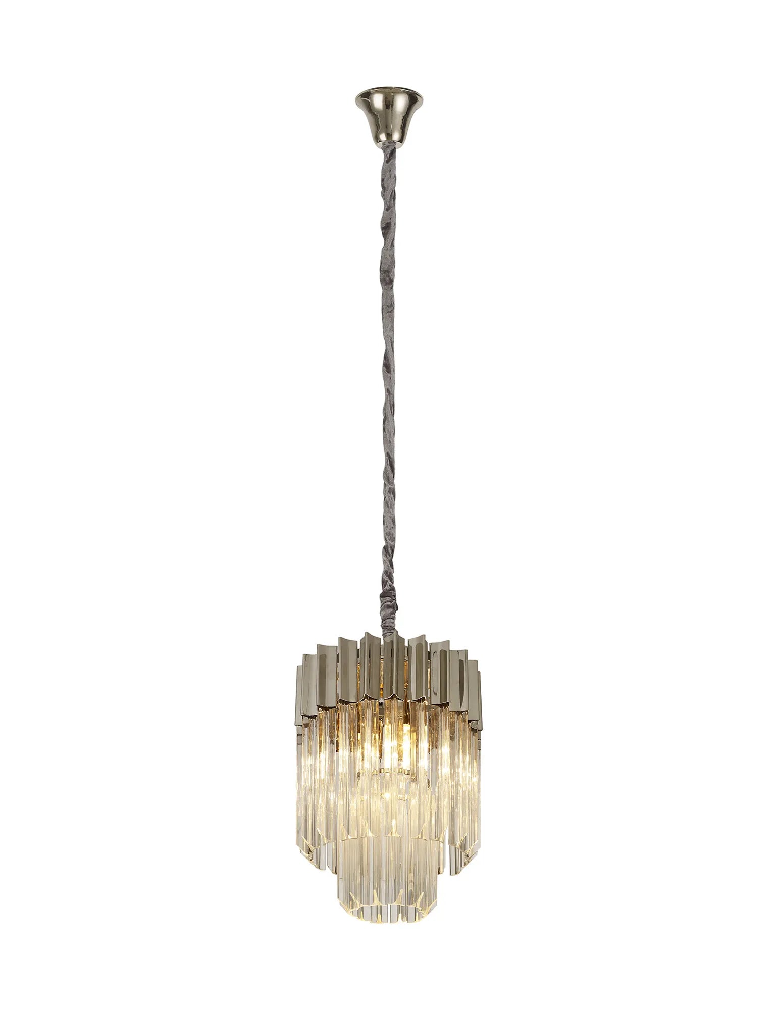 Georgia 4lt Round Pendant - Matt Black/Brass/Polished Nickel