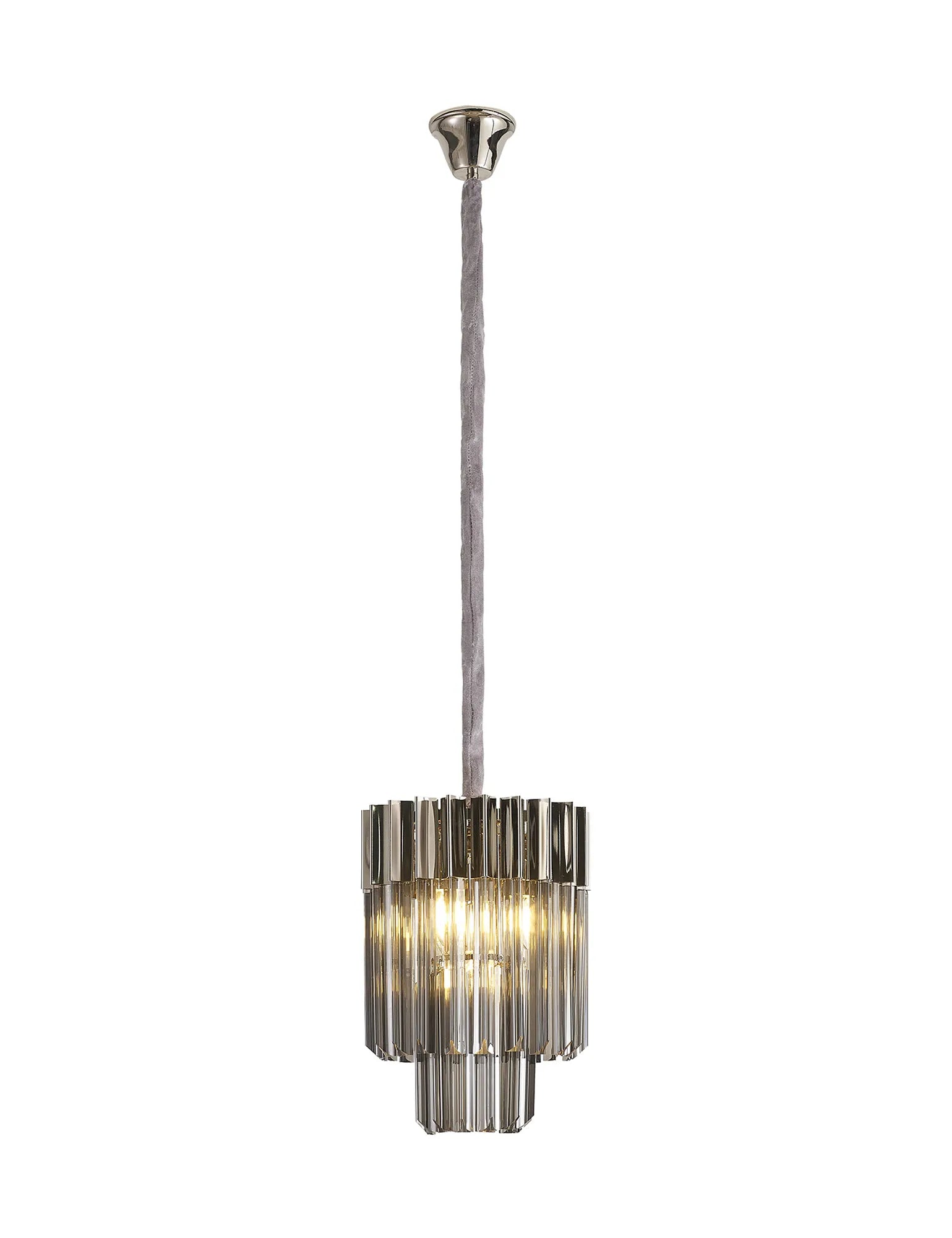 Georgia 4lt Round Pendant - Matt Black/Brass/Polished Nickel