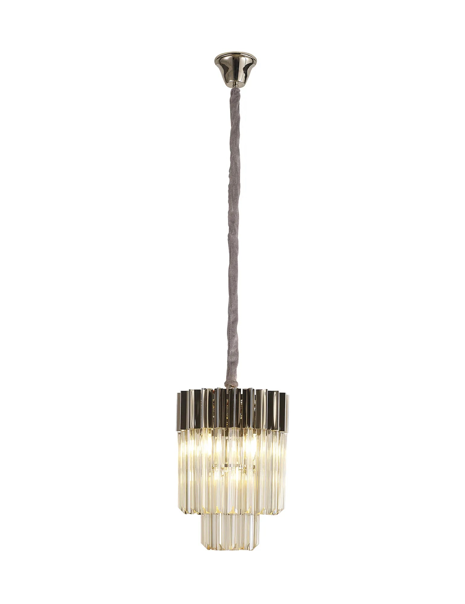 Georgia 4lt Round Pendant - Matt Black/Brass/Polished Nickel