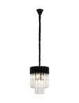 Georgia 4lt Round Pendant - Matt Black/Brass/Polished Nickel
