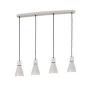 Kos 3Lt/4Lt E27 Linear Pendant - White & Black