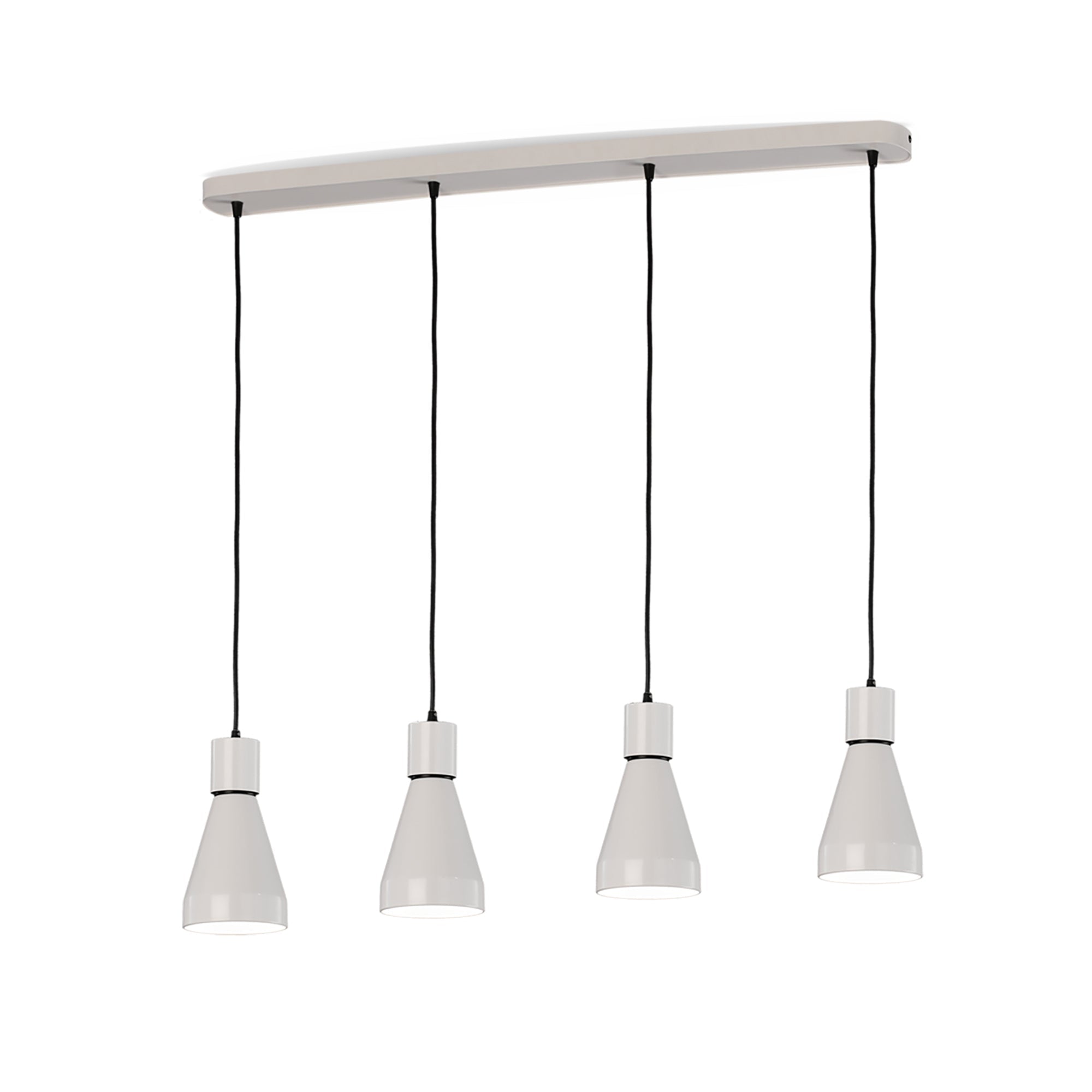 Kos 3Lt/4Lt E27 Linear Pendant - White & Black